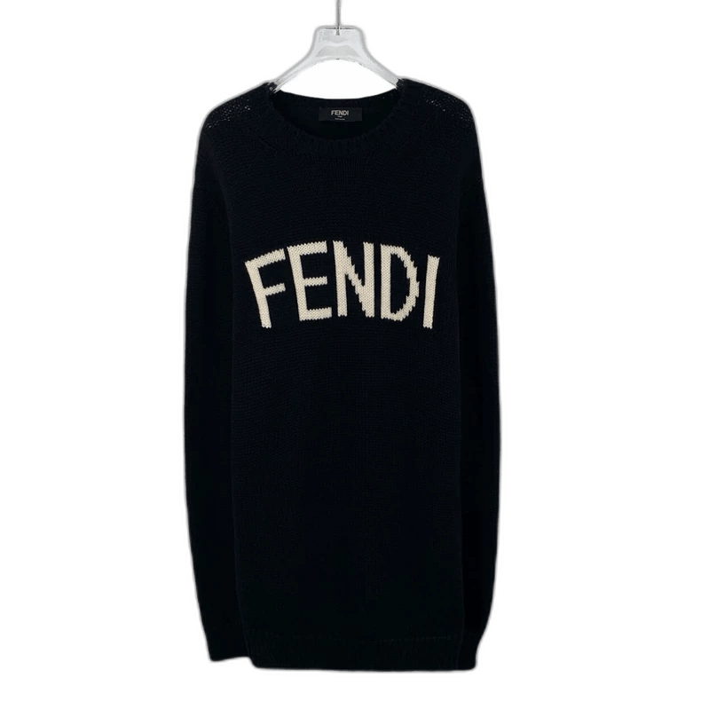 Fendi Fendi Black Logo Long Sleeve Sweater Size US L / EU 52-54 / 3 - 1 Thumbnail