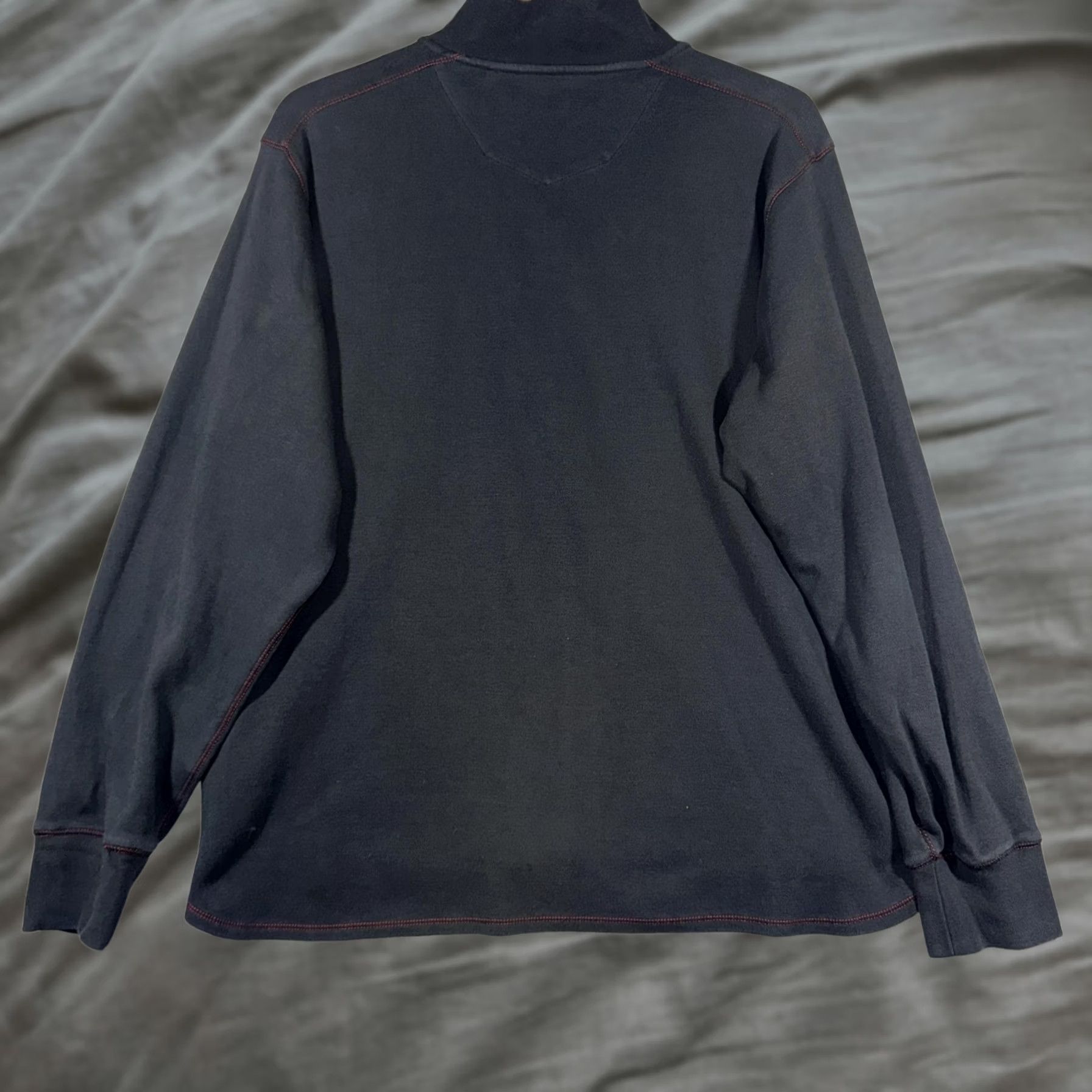 Robert Graham Robert Graham Pullover Mens XL Black 1/4 Zip Long Sleeve Cotton Knit Mock Neck Size US XL / EU 56 / 4 - 1 Thumbnail
