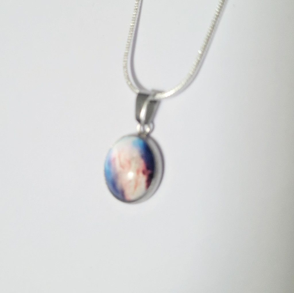 Handmade 925 Sterling Silver nebula galaxy necklace Size ONE SIZE - 2 Thumbnail