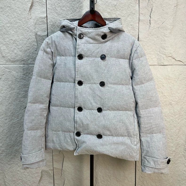 Dior Gray Double-Breasted Hooded Jacket - dmc