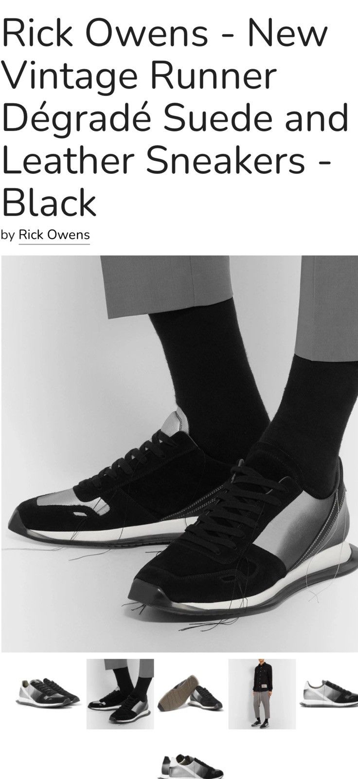 Rick Owens Rick Owens low-top sneakers. 44/11. Size US 11 / EU 44 - 1 Thumbnail