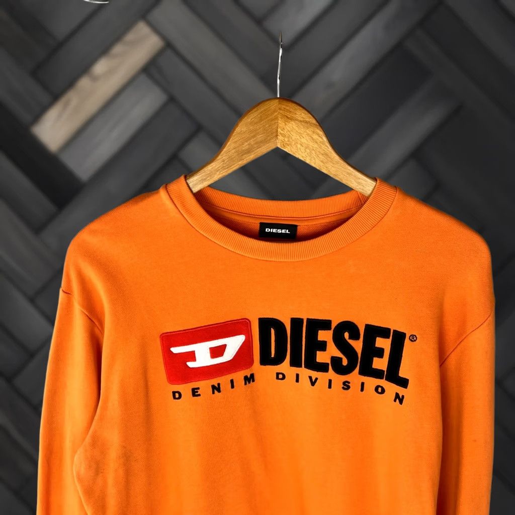 Diesel Diesel Sweatshirt Orange Logo Cotton Size 14 Womens Pullover Classic Bold Design Size XL / US 12-14 / IT 48-50 - 1 Thumbnail