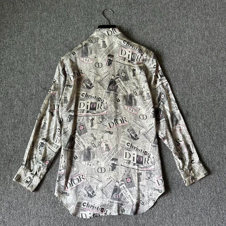 Dior Dior size 38 Newspaper pattern mulberry silk shirt Size M / US 6-8 / IT 42-44 - 3 Thumbnail
