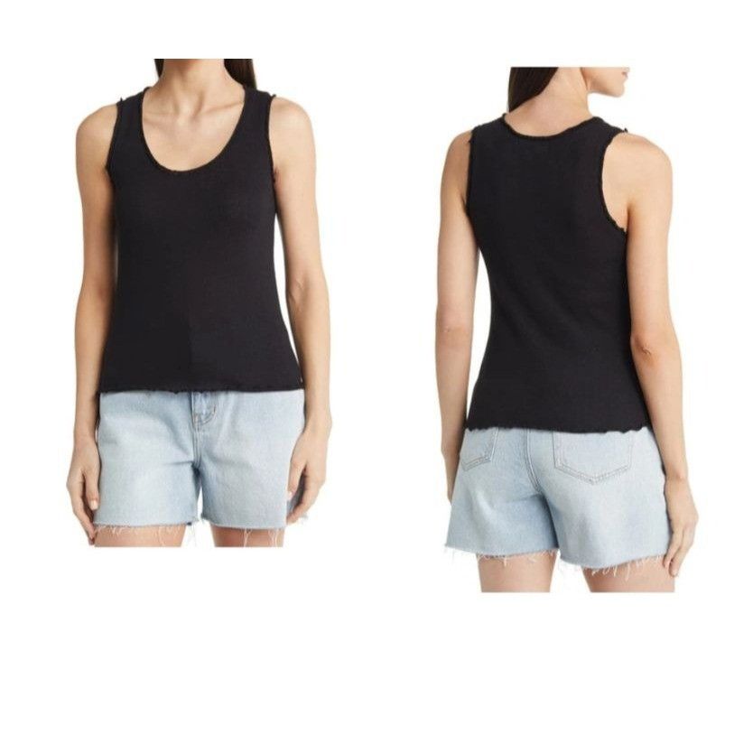 Other Treasure & Bond Lettuce Edge Pointelle Tank Top, Black, Sz. Size XL / US 12-14 / IT 48-50 - 2 Thumbnail