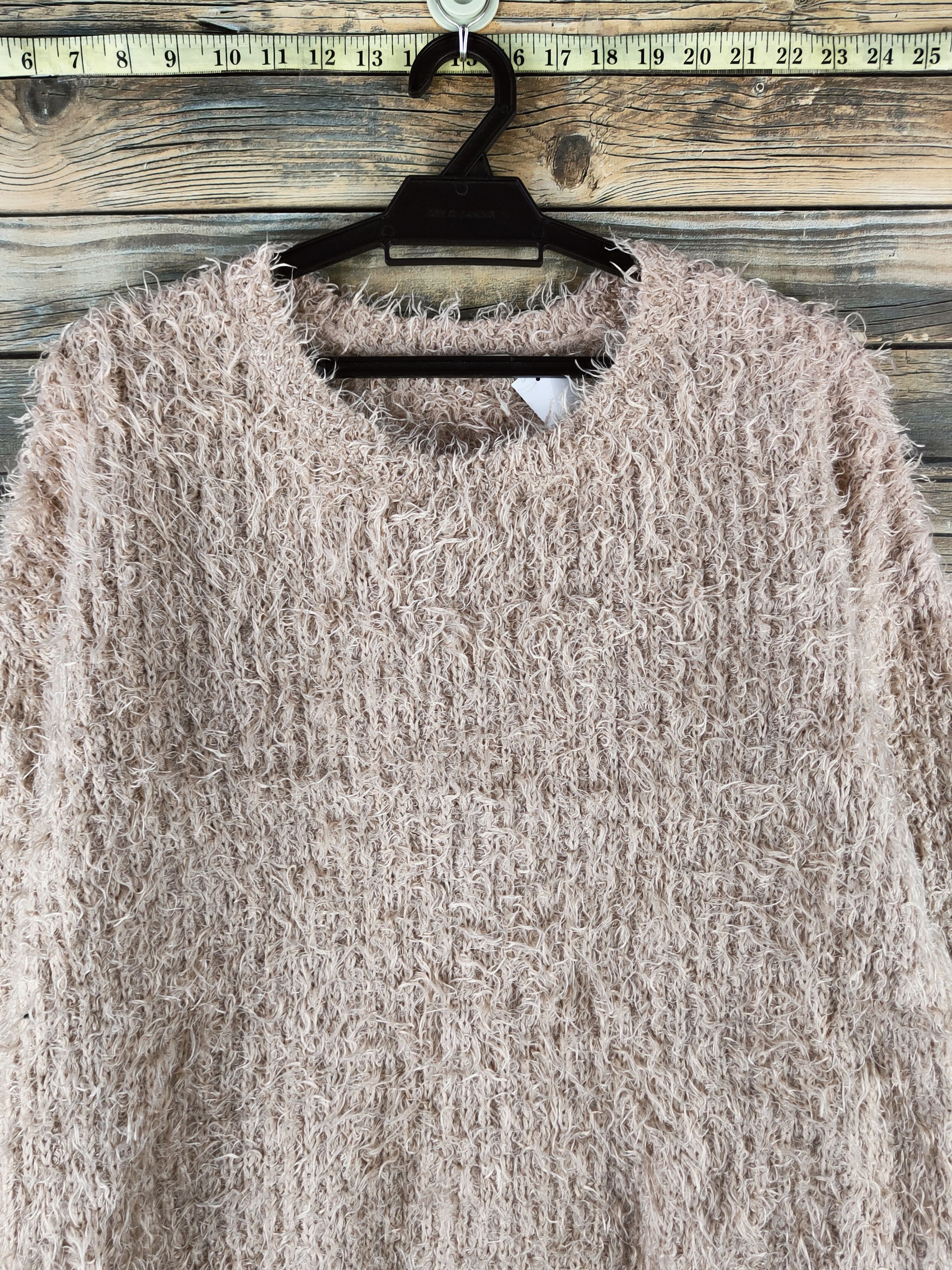 MOUSSY DL Moussy Beige Fur Mohair Knitwear #46-951 Size L / US 10 / IT 46 - 2 Thumbnail