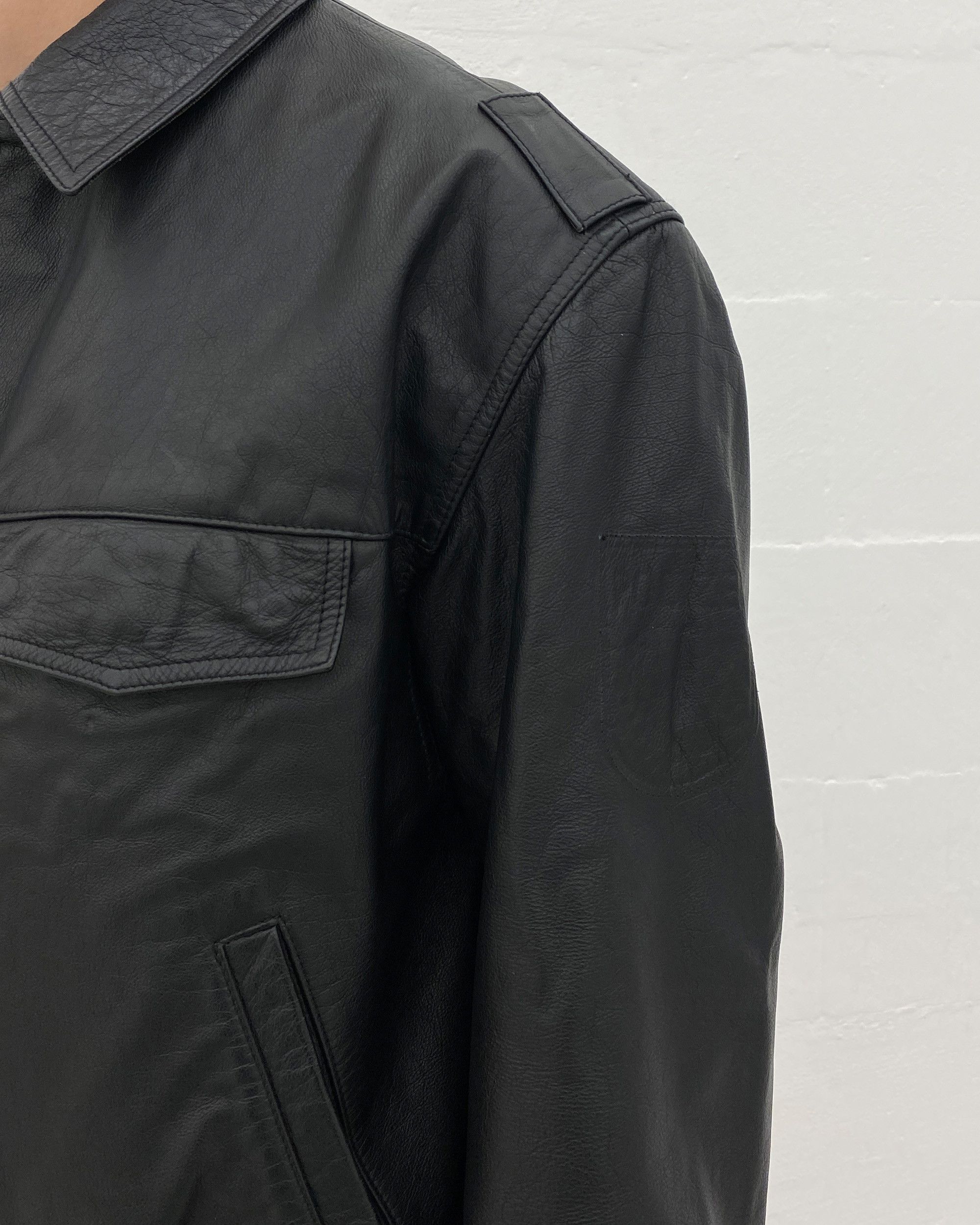 Vintage 1999 1990s Polizei Riri Zip Cowhide Leatherjacket Size US L / EU 52-54 / 3 - 13 Thumbnail
