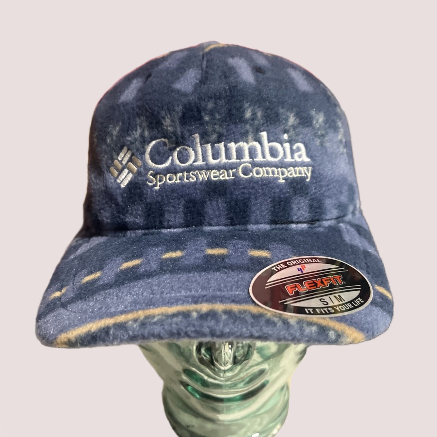 Vintage Columbia Hat Cap Adult S/M Fleece Flexfit Outdoor Mens Winter Blue Hat Cap Size US S / EU 44-46 / 1 - 1 Thumbnail
