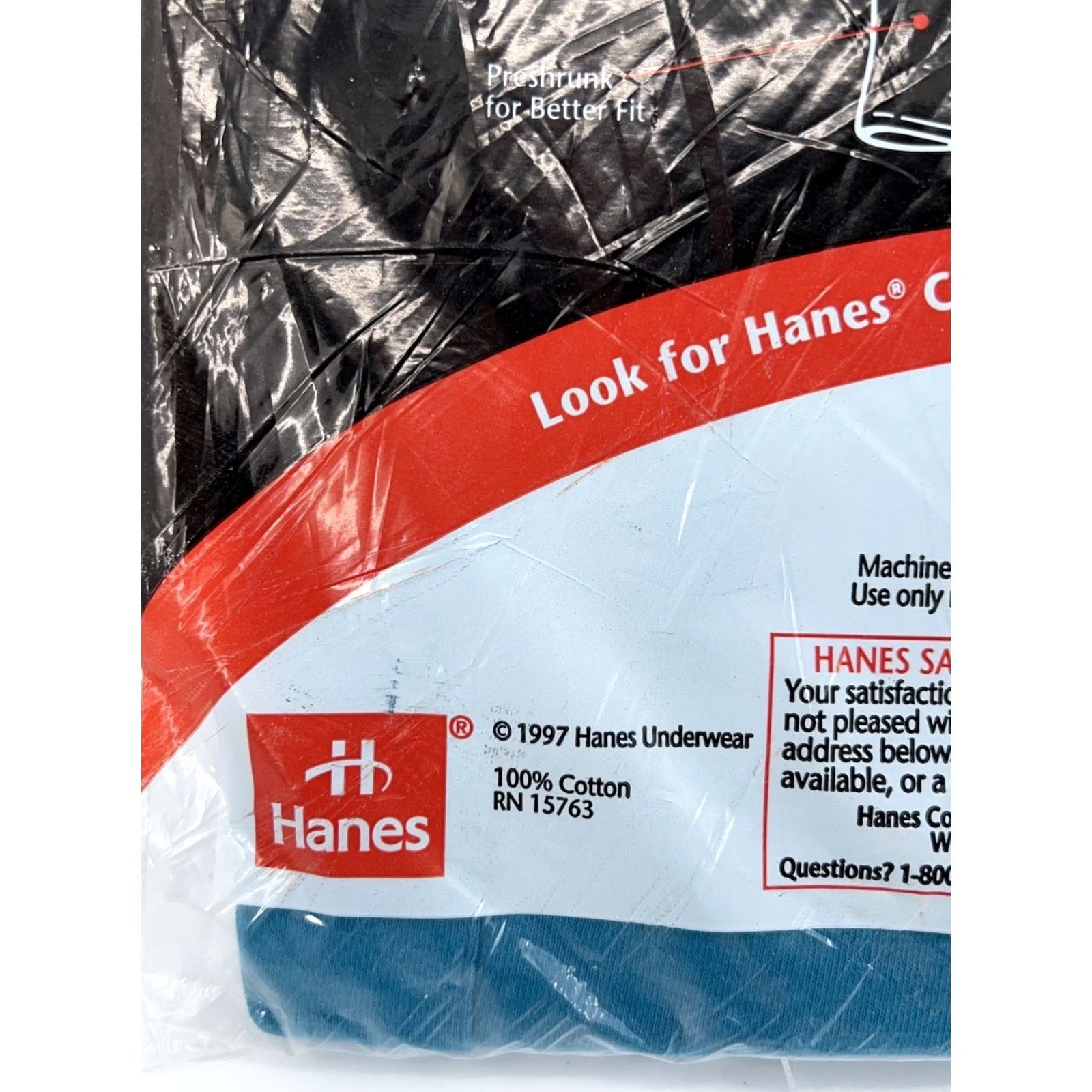 Hanes VINTAGE Hanes Pocket T-Shirt M MEDIUM Blue Cotton NOS Men 90s 80s Story: NIP Size US M / EU 48-50 / 2 - 7 Thumbnail