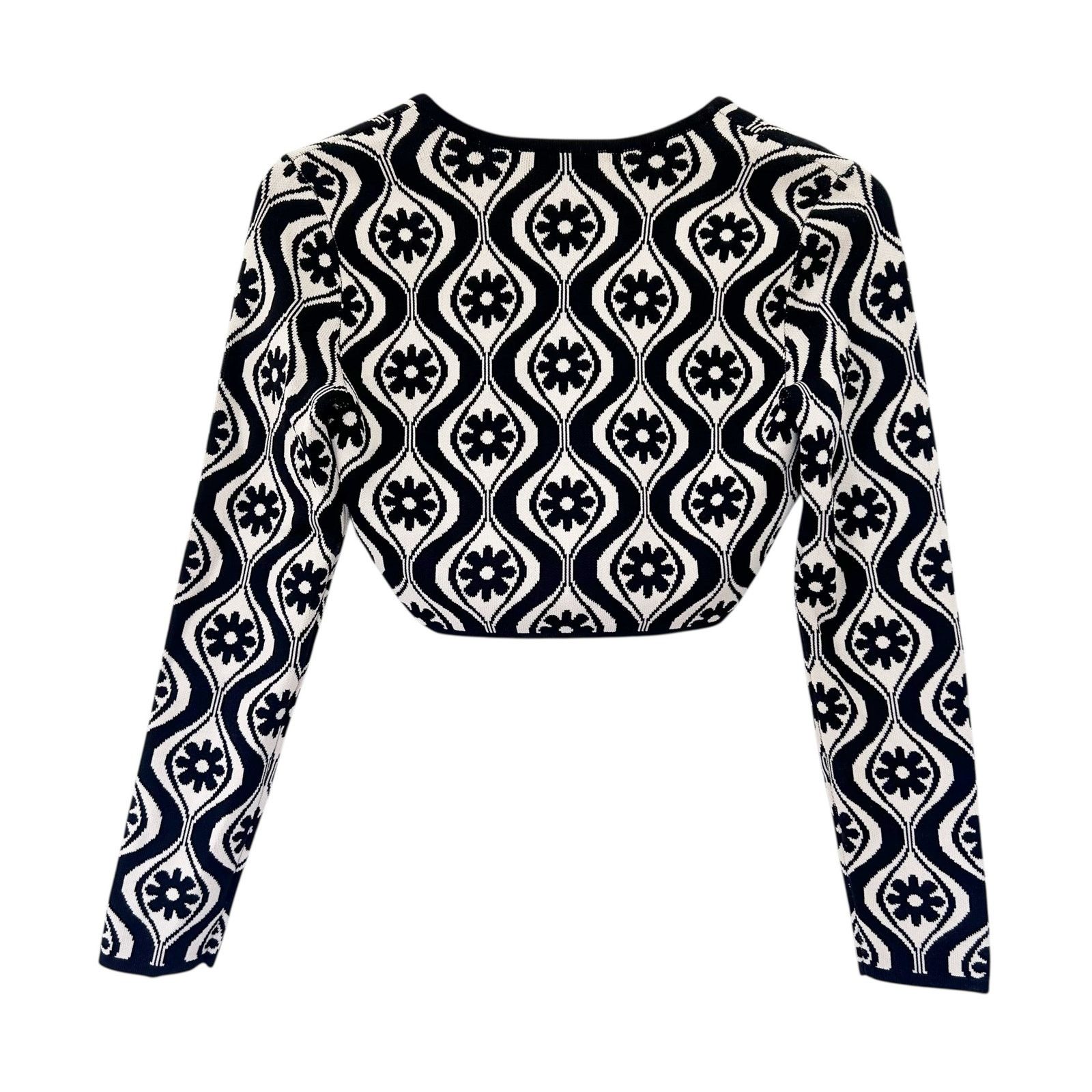 Other Finders Keepers Quinn Black White Printed Long Sleeve Top XS Size XS / US 0-2 / IT 36-38 - 5 Thumbnail