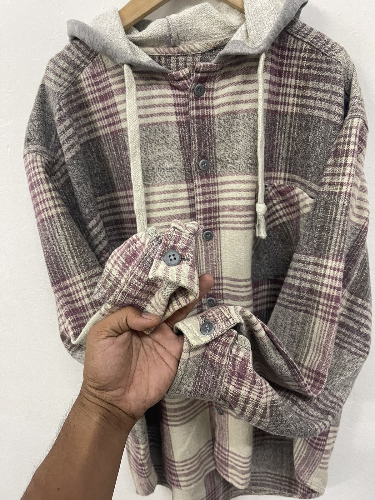 Quiksilver Quiksilver Saltwater denim plaid oversized hooded flannel Size US M / EU 48-50 / 2 - 3 Thumbnail