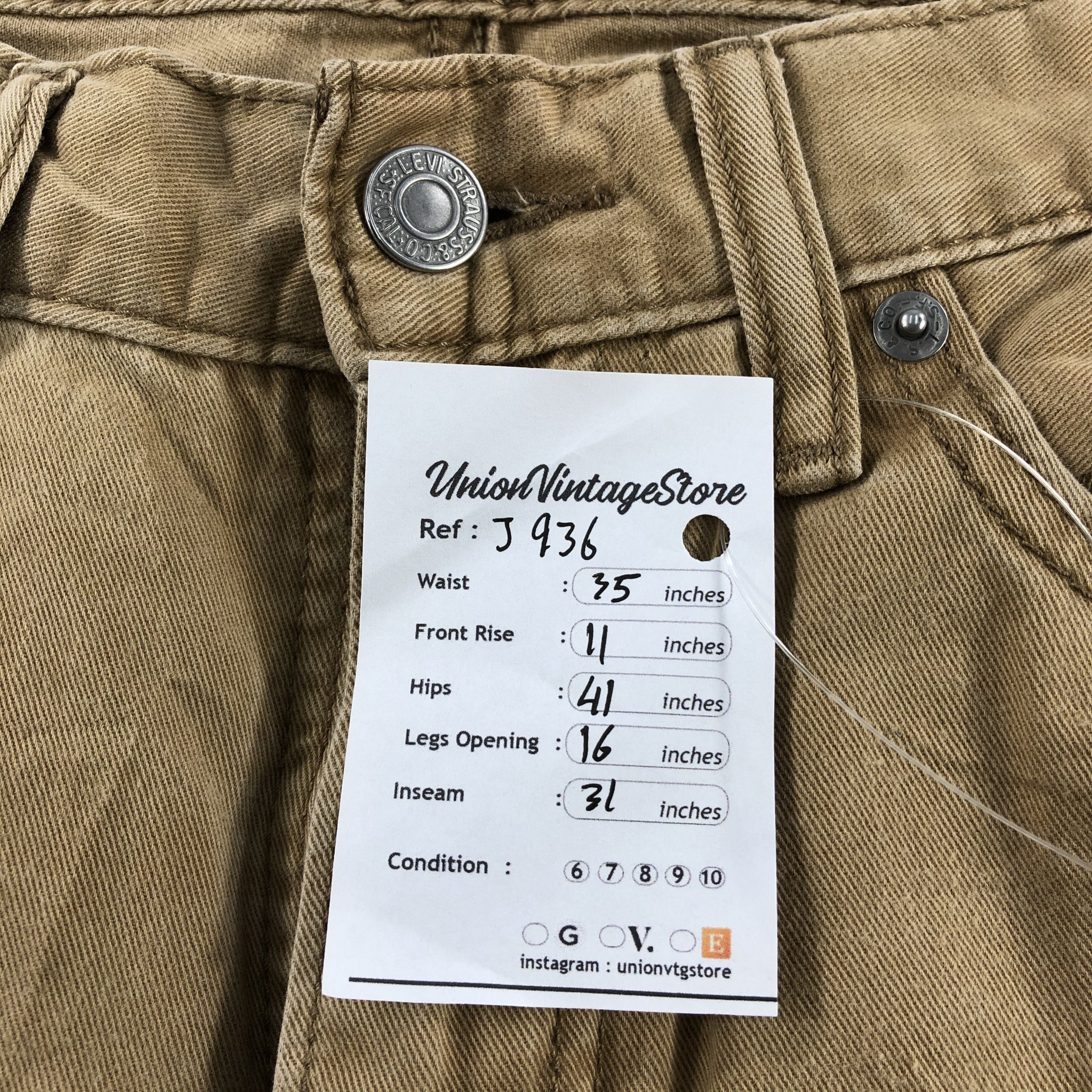 Levi's Vintage Brown Levis 514 Jeans-J936 Size US 35 - 13 Thumbnail