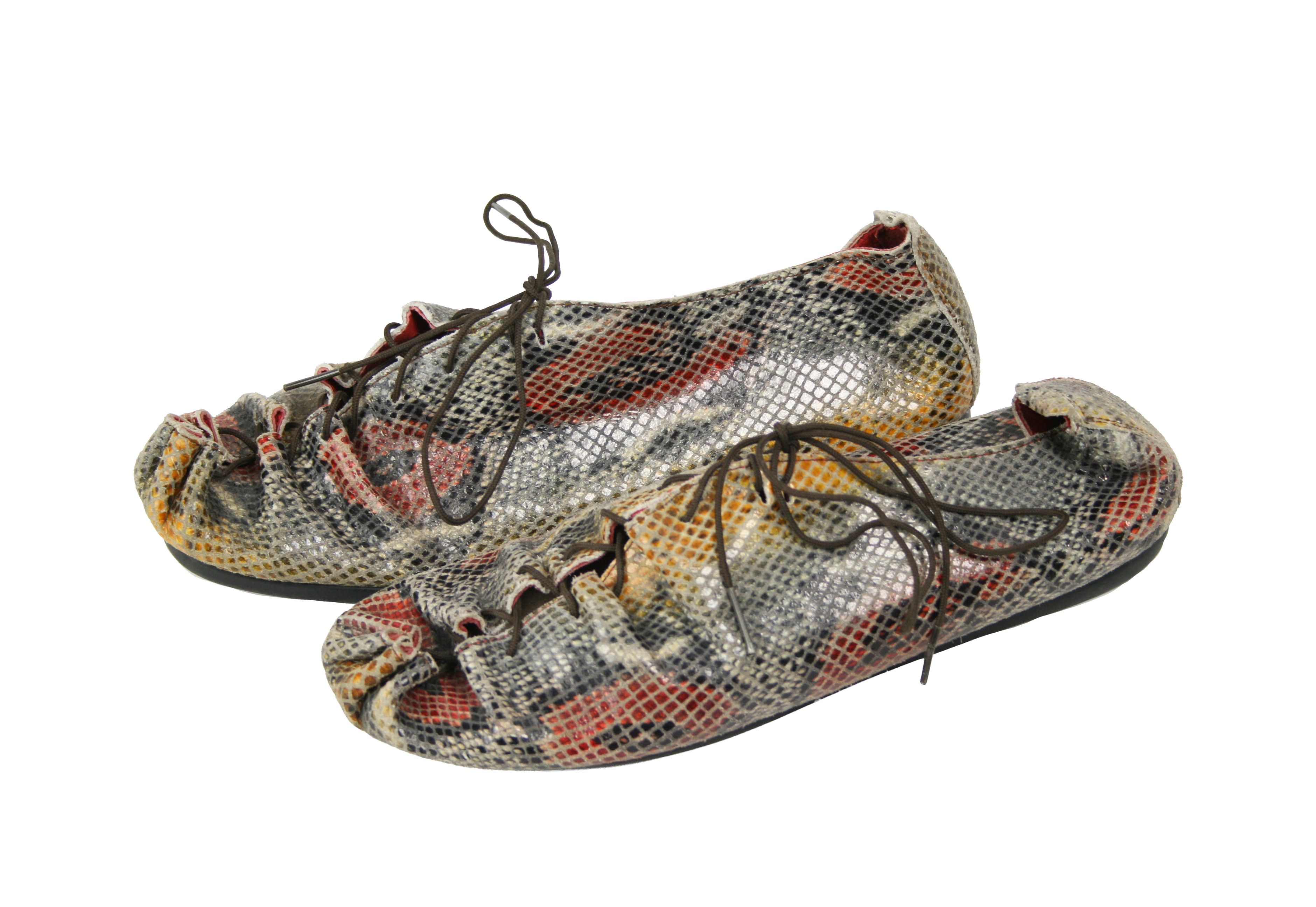 Japanese Brand Jan Jansen Y2K Snake Print Leather Ballet Flats Vintage Size US 10 / IT 40 - 1 Thumbnail