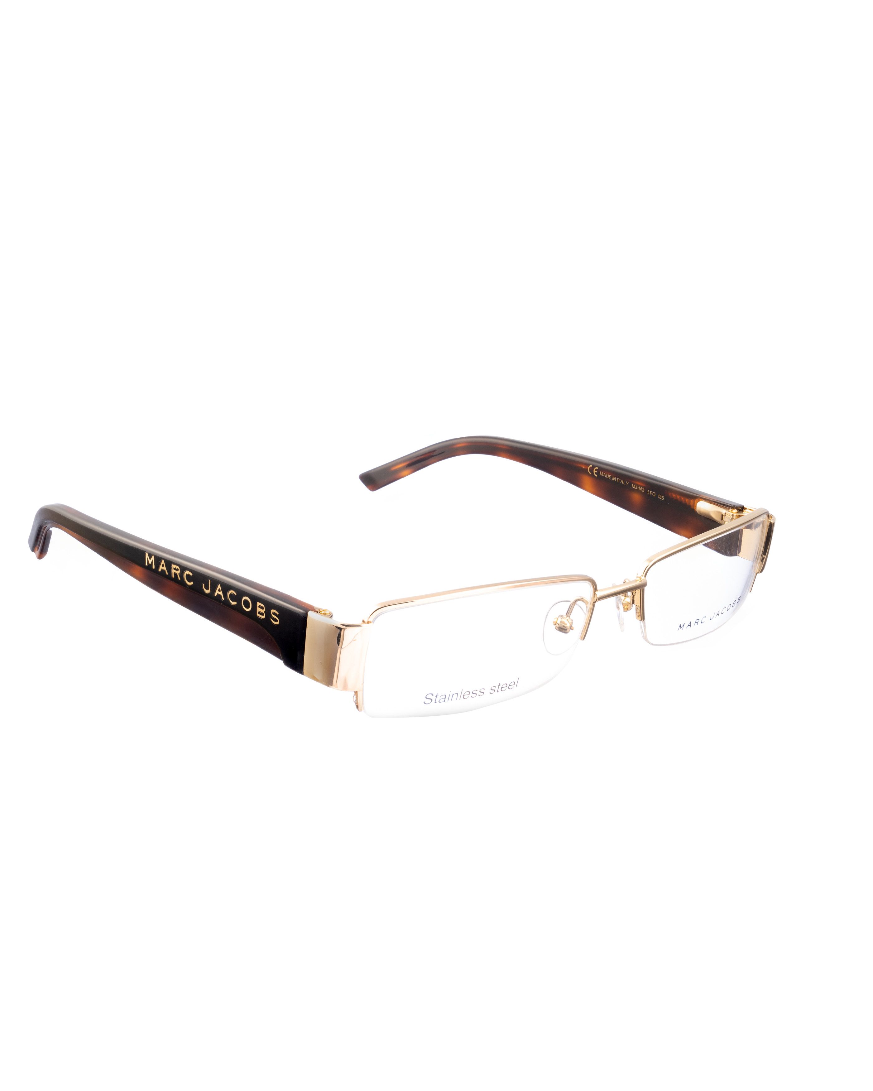 Marc Jacobs Marc Jacobs 00s Gold & Brown Rectangular Glasses Size ONE SIZE - 1 Thumbnail
