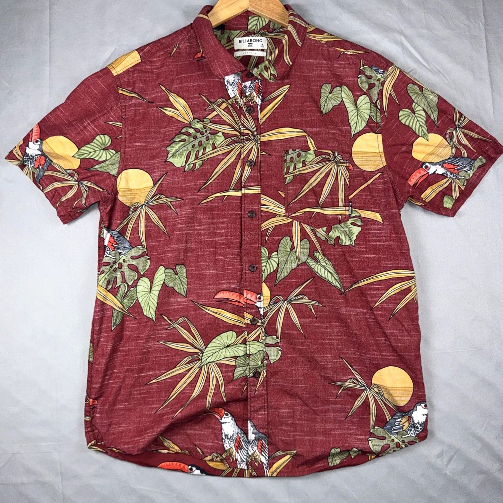 Billabong Billabong Shirt Mens M Short Sleeve Button Up Tropical Toucan Hawaiian Stretch Casual Multicolor Graphic Print Beach 90s? Size US M / EU 48-50 / 2 - 2 Thumbnail