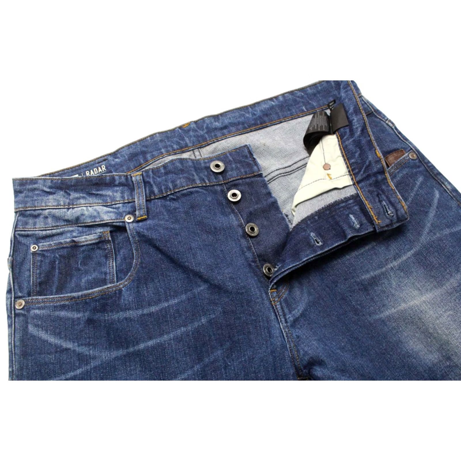 G-Star G-STAR Radar Loose Jeans Men's W33/L30 Whiskers Faded Button Fly Blue Jeans Size US 33 - 4 Thumbnail