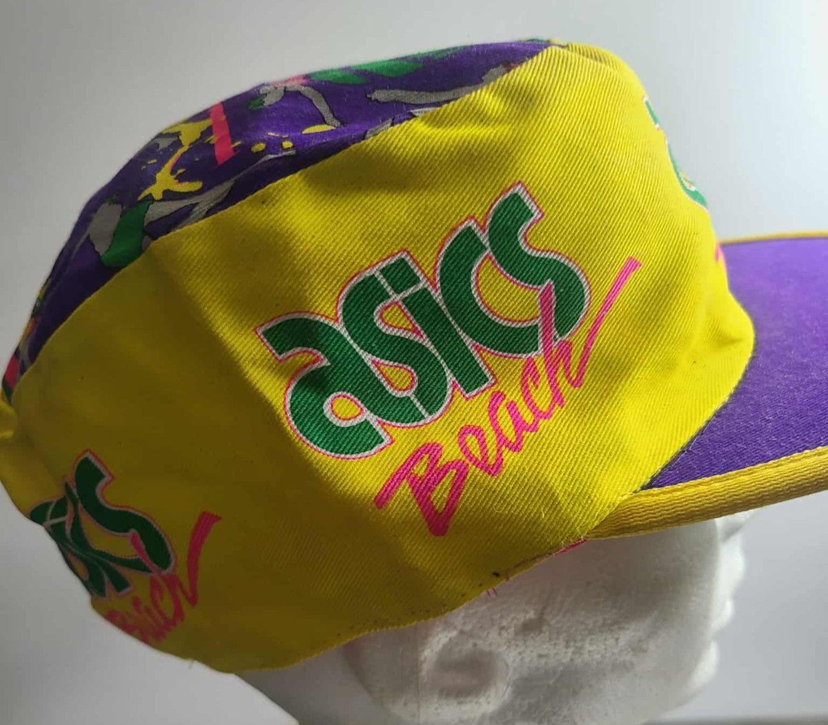 Asics VINTAGE USA ASICS YELLOW REVERSABLE RUNNING CAP,neon,80s,90s Size ONE SIZE - 2 Thumbnail