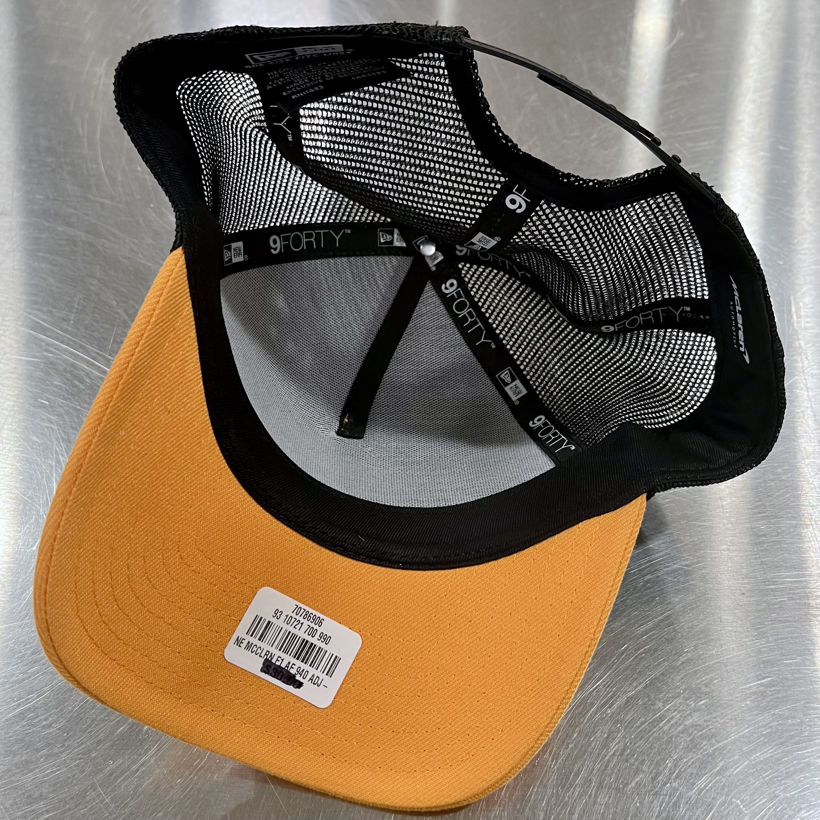 Formula 1 × New Era McLaren Script F1 Formula One 9FORTY Trucker Snapback Hat Size ONE SIZE - 4 Thumbnail