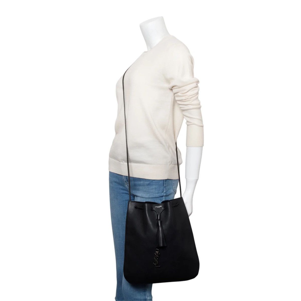 Saint Laurent Paris SAINT LAURENT Black Drawstring Bag Size ONE SIZE - 1 Thumbnail
