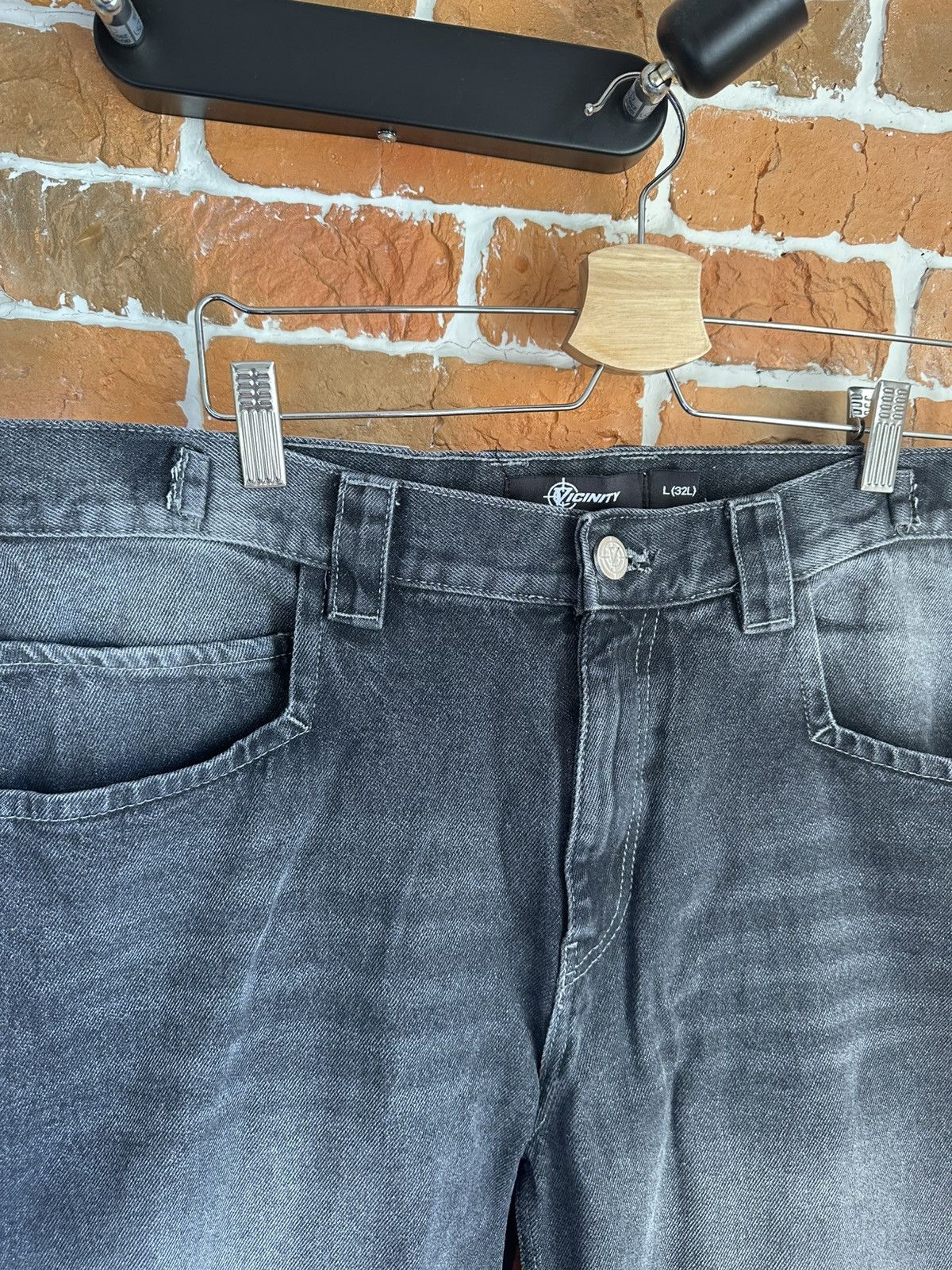 Japanese Brand Vicinity stone washed denim grey pants Size US 34 / EU 50 - 2 Thumbnail