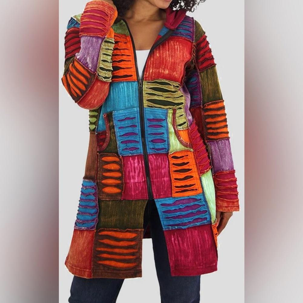 Designer Greater Good zip up sweatshirt. Handmade. Size L/XL Size L / US 10 / IT 46 - 1 Thumbnail