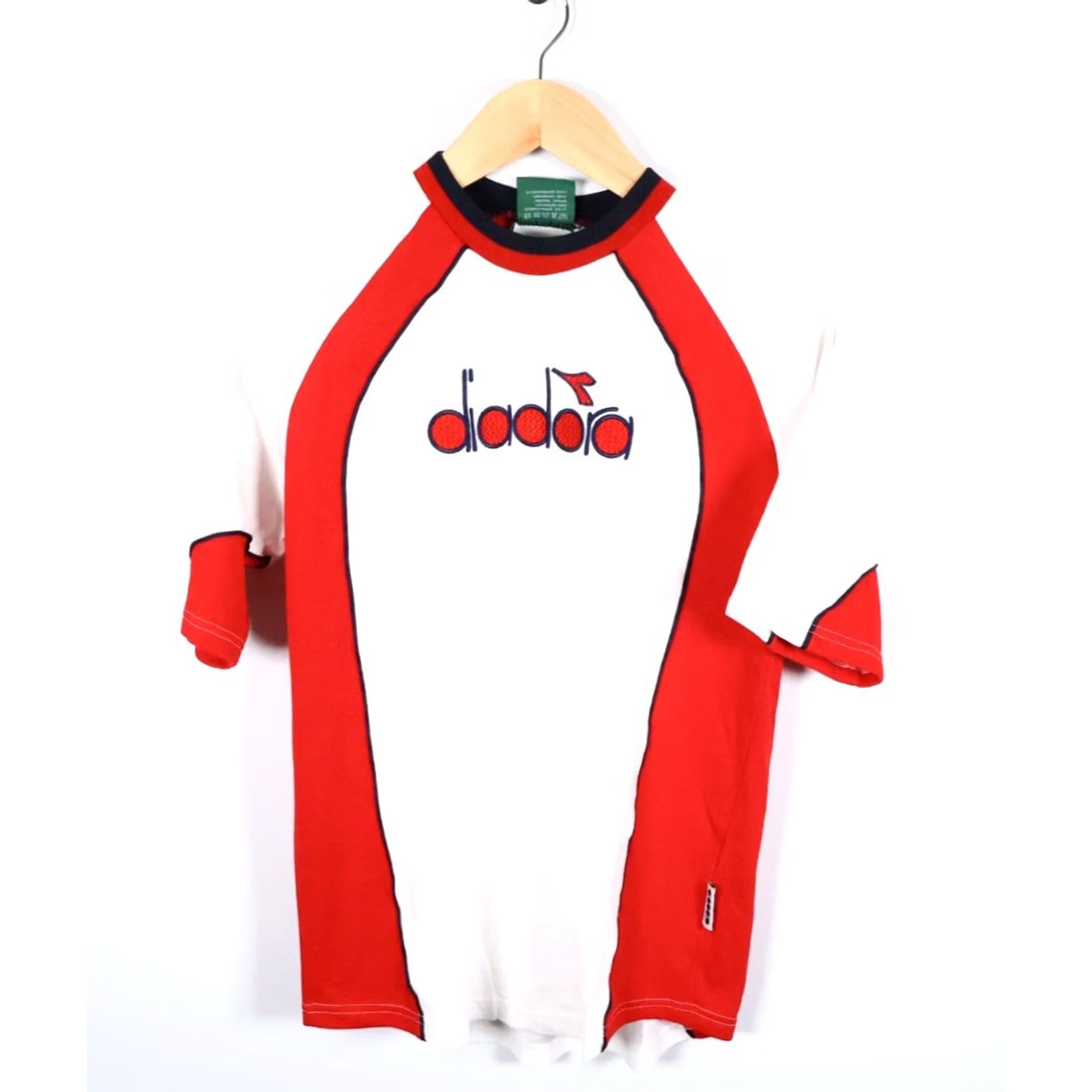 Diadora Diadora T-Shirt Men's Medium White Red Logo Embroidered Retro Soccer Cotton Size US M / EU 48-50 / 2 - 2 Thumbnail