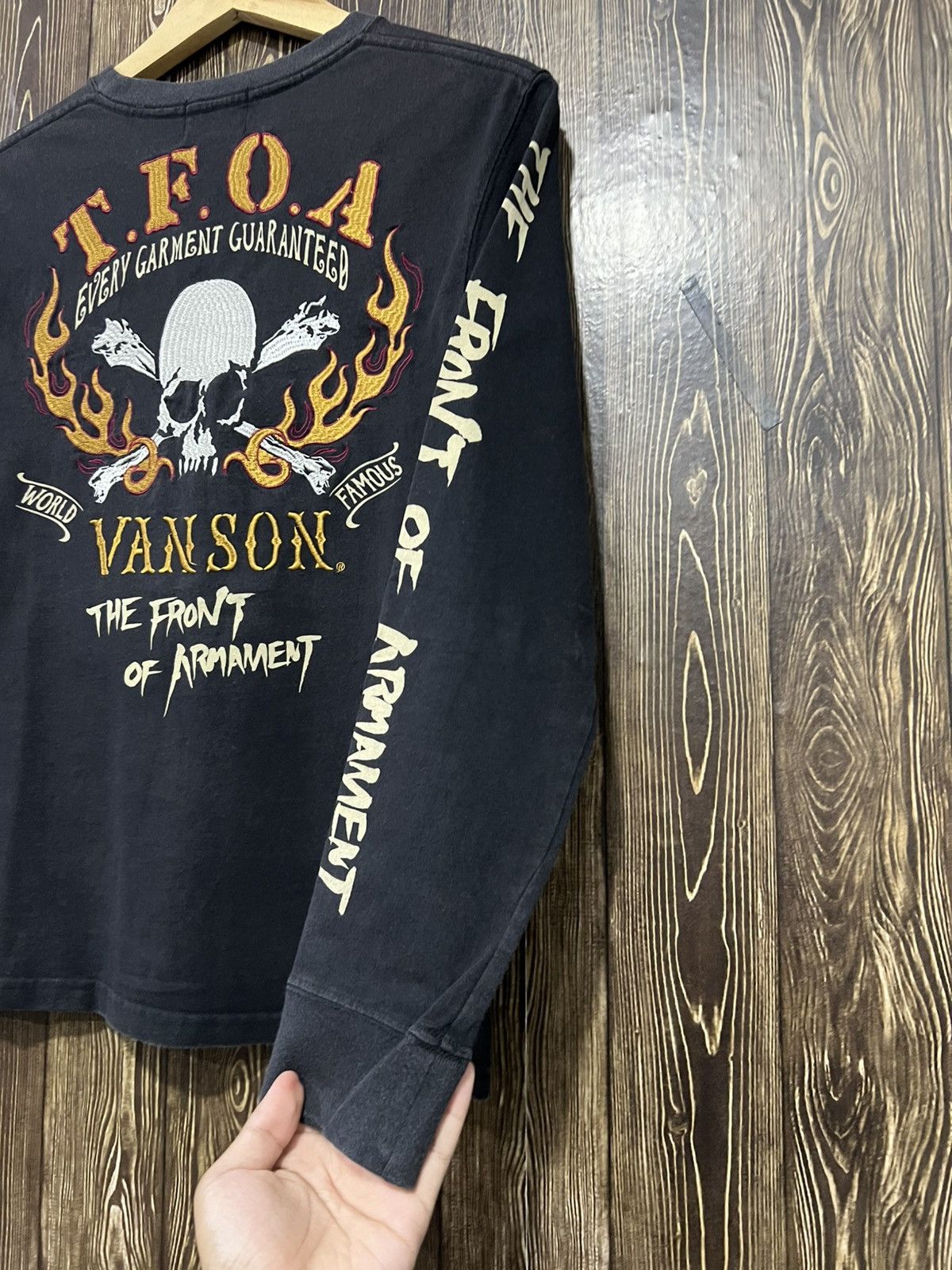 Vanson Leathers Vintage Vanson Leathers Embroidery ‘TFOA’ Longsleeve Tshirt Size US S / EU 44-46 / 1 - 4 Thumbnail