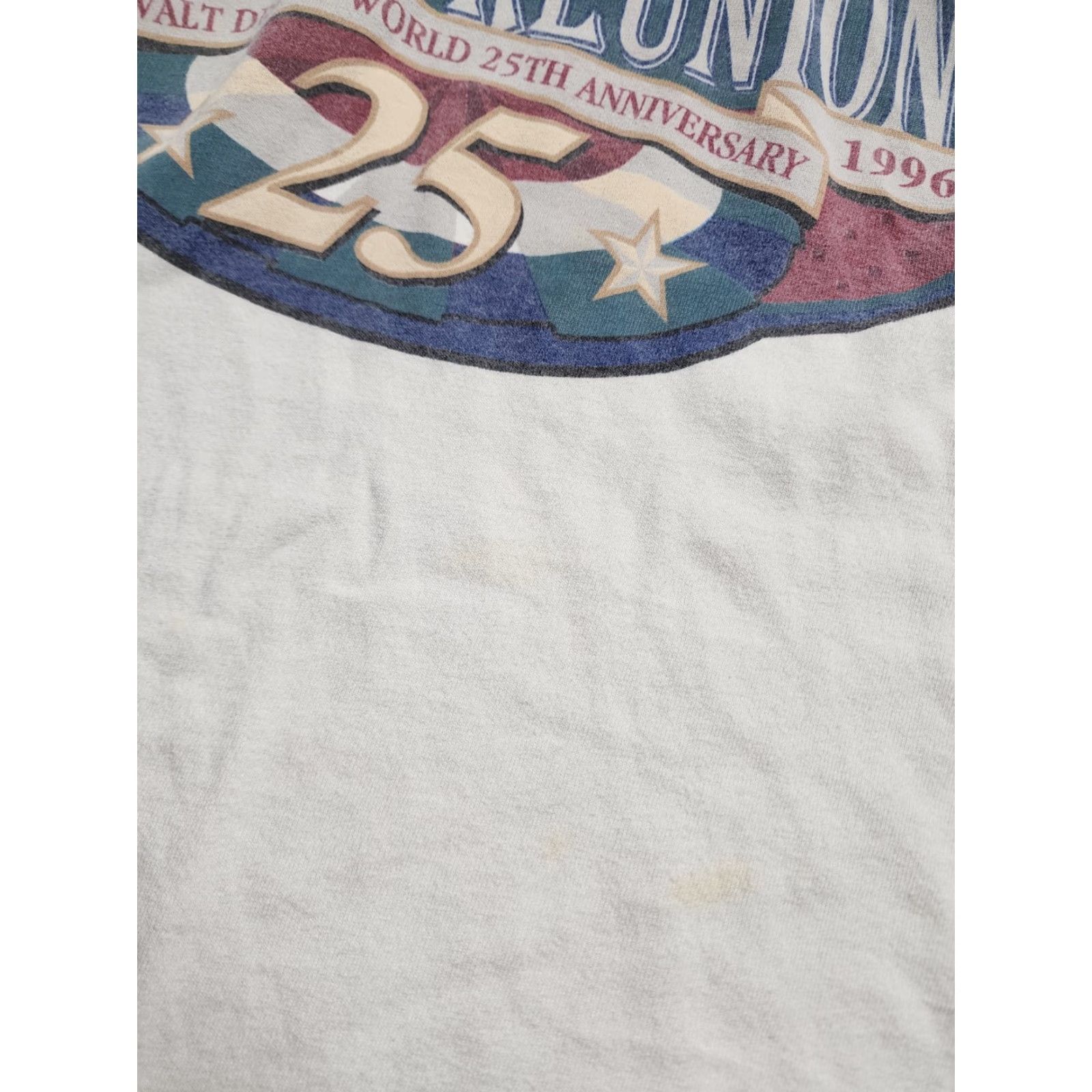 Disney VINTAGE Disney World 25th Anniversary T-Shirt Men L 90s Cartoon US Beige Cotton Short Sleeve Size US L / EU 52-54 / 3 - 4 Thumbnail