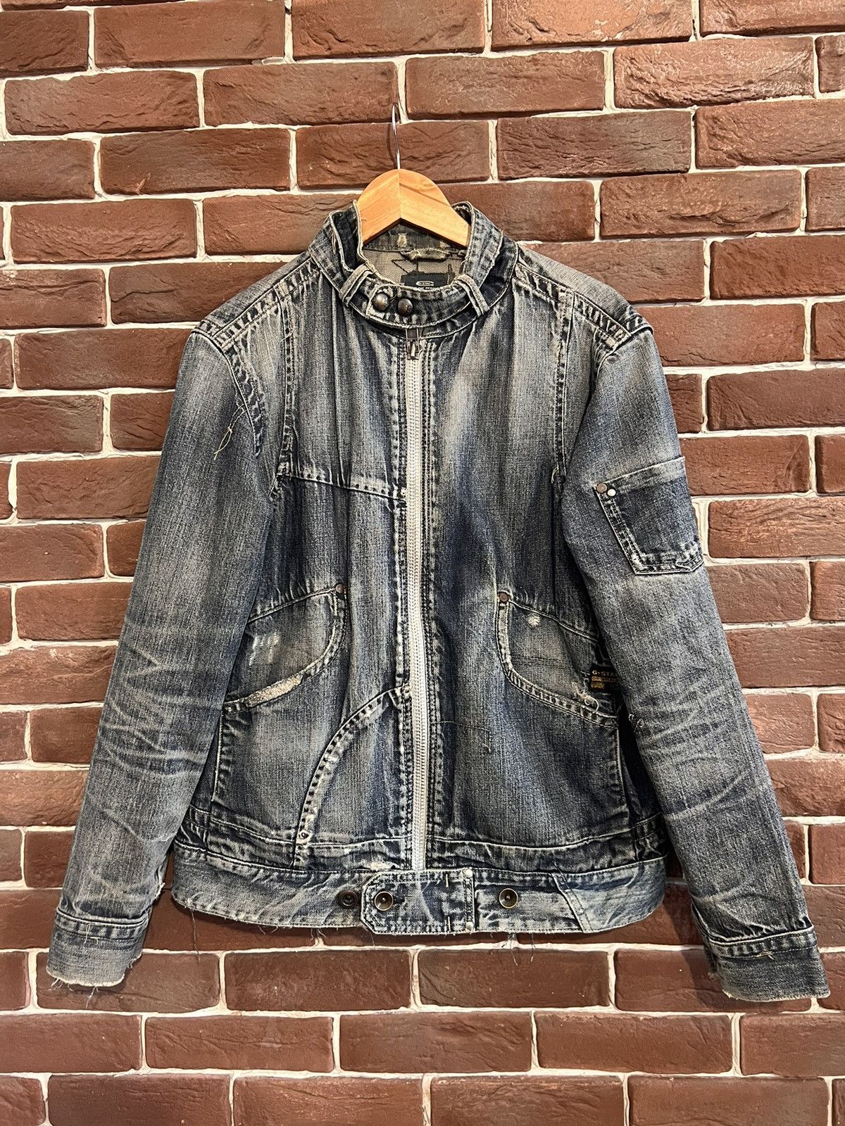 G-Star G Star Raw Cargo Multpocket Distressed Denim Jacket XL Size US XL / EU 56 / 4 - 1 Thumbnail