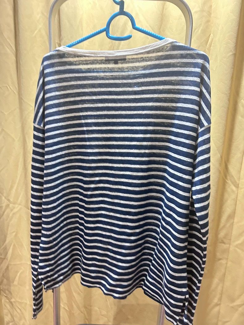 Loro Piana LORO PIANA Dark blue striped linen T Size S / US 4 / IT 40 - 2 Thumbnail