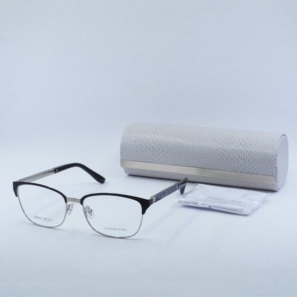 Jimmy Choo Jimmy Choo JC192 0003 00 Eyeglasses Matte Black/Silver 54mm Size ONE SIZE - 10 Thumbnail