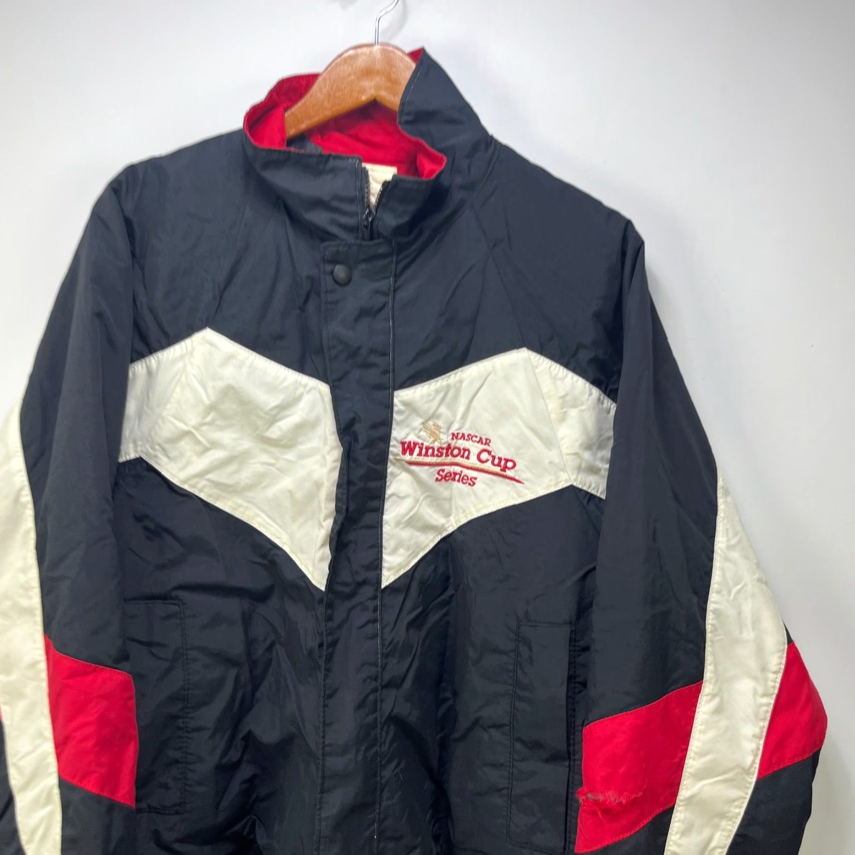 NASCAR VINTAGE NASCAR Winston Cup Racing Jacket M Black Windbreaker Casual Mens 90s Logo Lightweight Nylon Zip Mid-Length Jacket Size US M / EU 48-50 / 2 - 2 Thumbnail