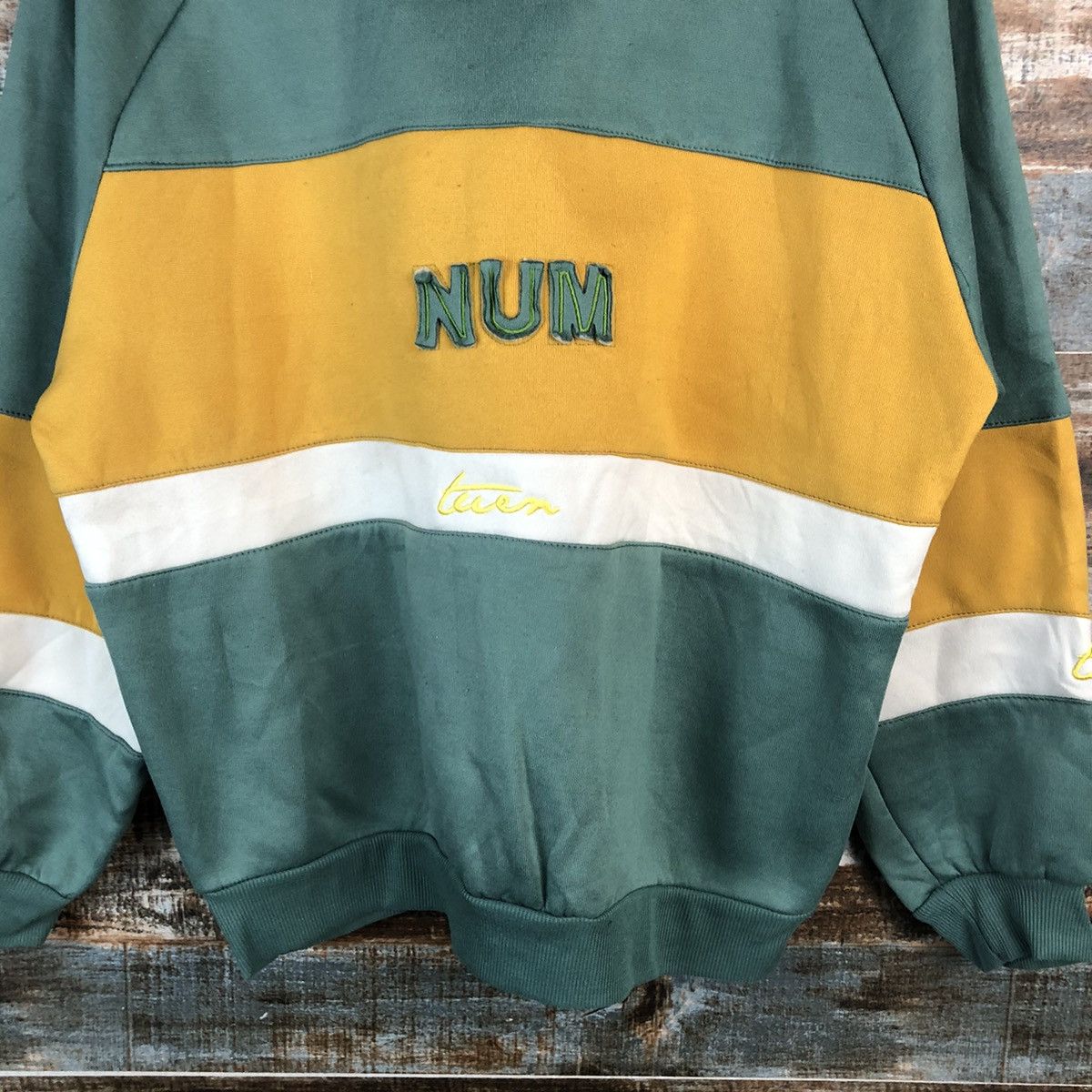 Japanese Brand NUM Green vintage Hoodie #A2198 Size US L / EU 52-54 / 3 - 6 Thumbnail