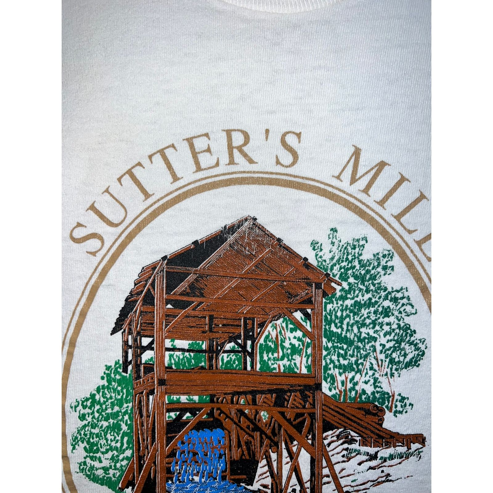 Vintage Vintage Sutters Mill Shirt California Gold White Tee 90s L Size US L / EU 52-54 / 3 - 3 Thumbnail