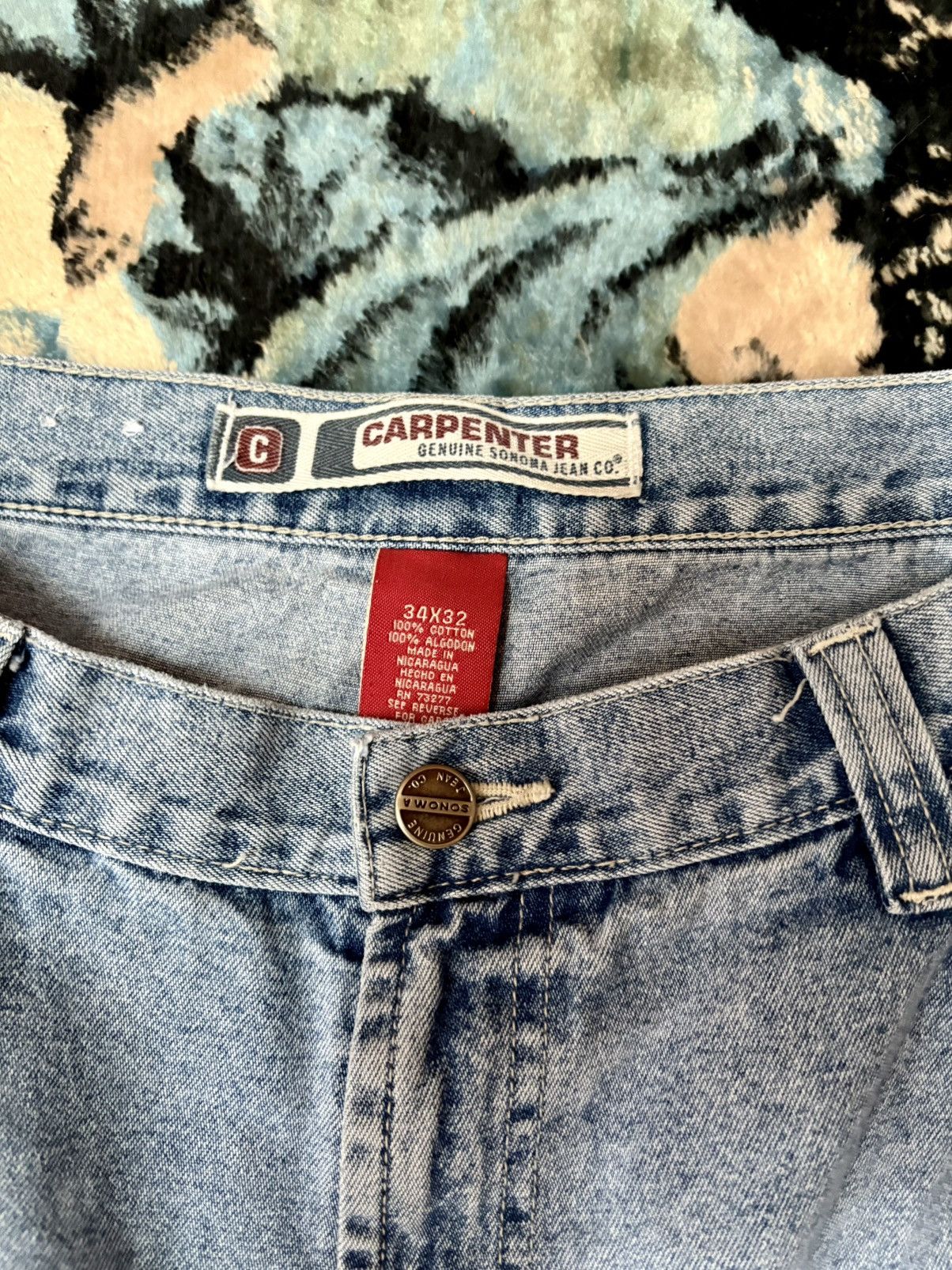 Sonoma Sonoma VTG 90s/Y2K blue light wash baggy carpenter jeans 31 Size US 31 - 3 Thumbnail
