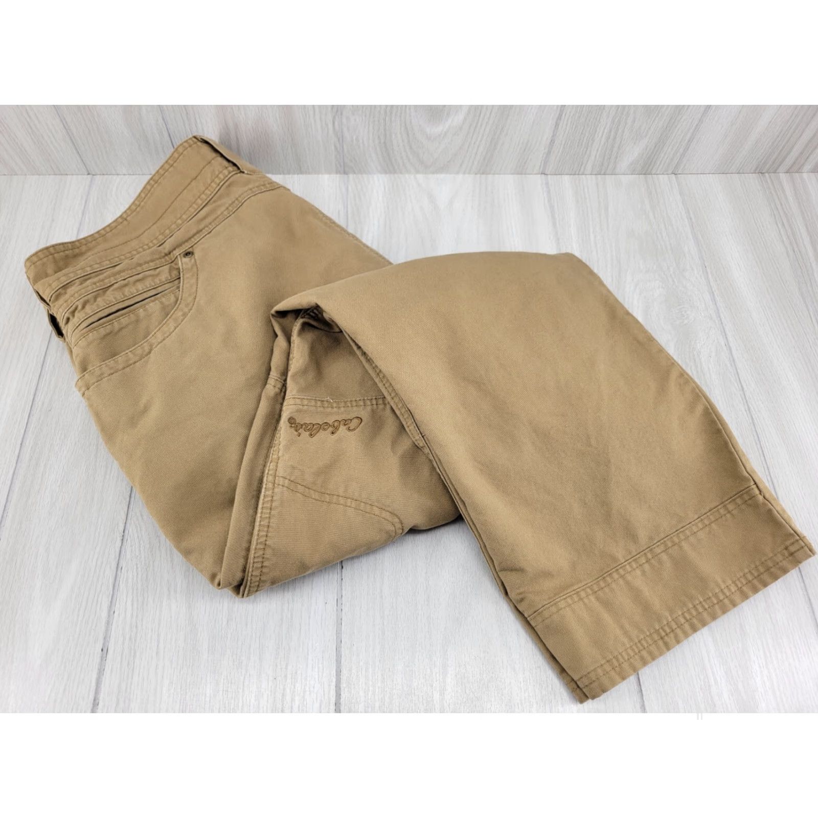 Vintage Cabela's Pants Mens 44X30 Tan Double Knee Carpenter Canvas Workwear Outdoor Shirt? Size US 44 / EU 60 - 4 Thumbnail