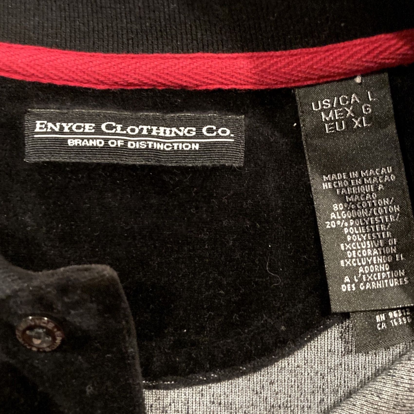 Enyce VINTAGE Enyce Shirt Large Black Velour Long Sleeve Polo Embroidered Size Size US L / EU 52-54 / 3 - 3 Thumbnail