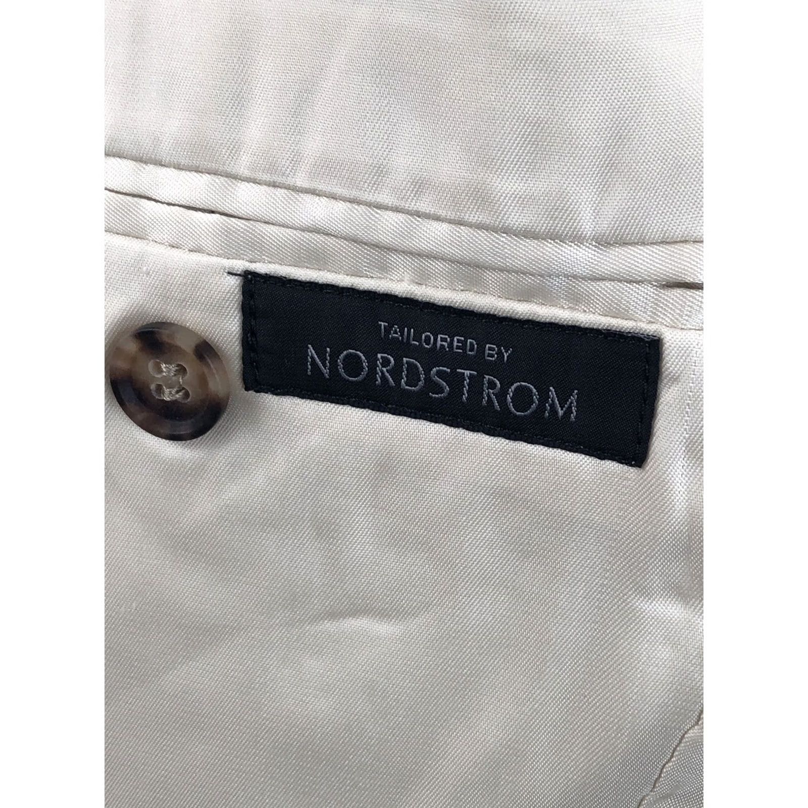 Nordstrom Nordstrom / Ormezzano Italy LINEN Blazer Jacket - Mens 40R Beige - EXCELLENT Size 40R - 6 Thumbnail