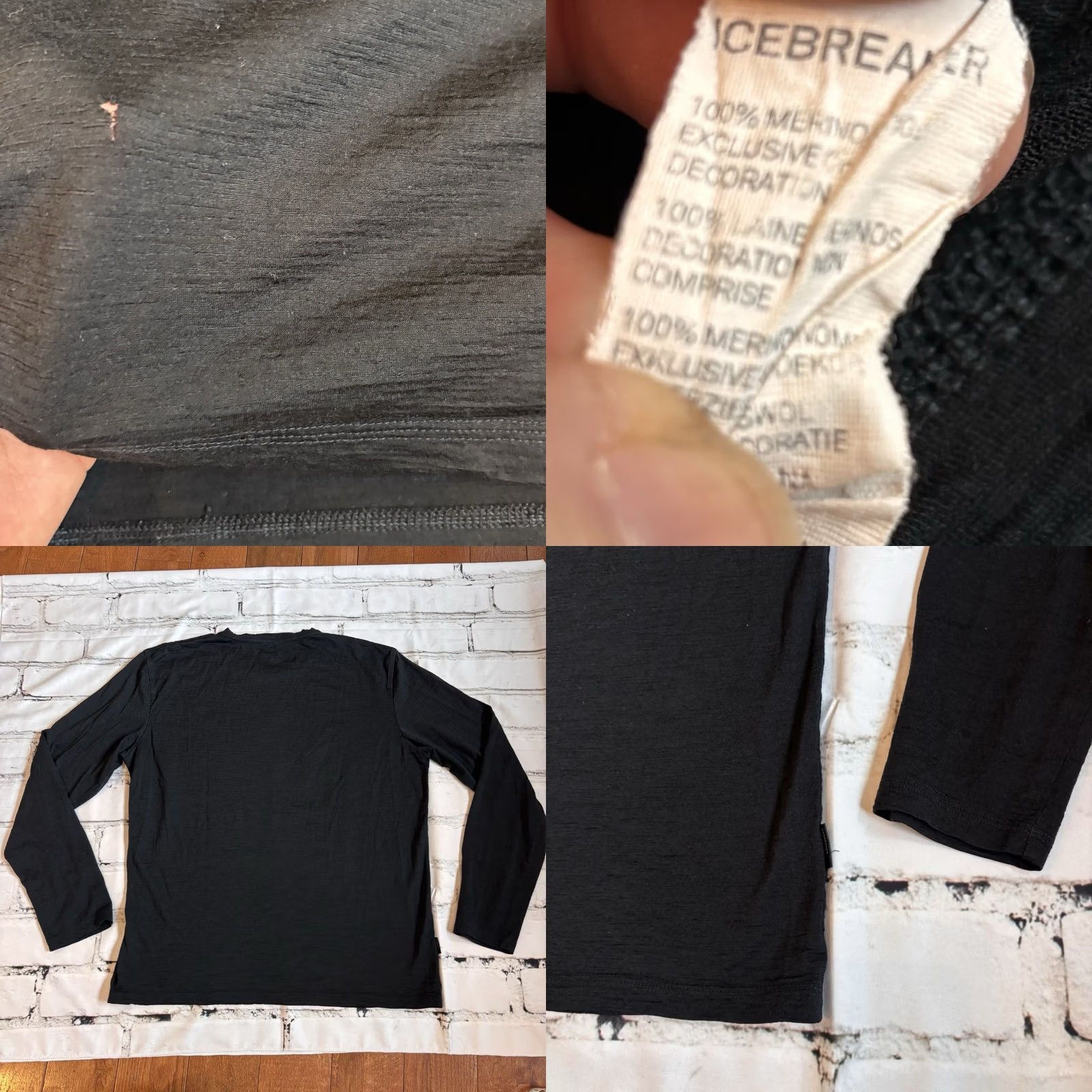 Icebreaker VINTAGE Icebreaker Men 100% Merino Wool Black Long Sleeve Shirt L Size US L / EU 52-54 / 3 - 8 Thumbnail