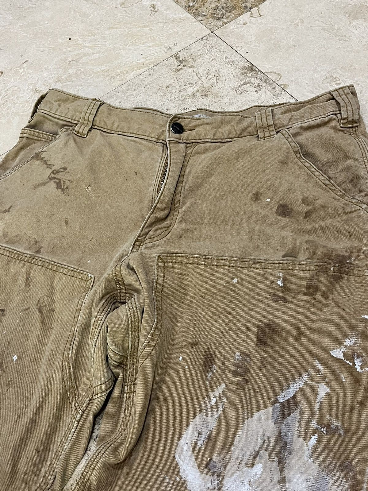 Carhartt Double Knee Painters Khaki Work Pants Size US 34 / EU 50 - 3 Thumbnail
