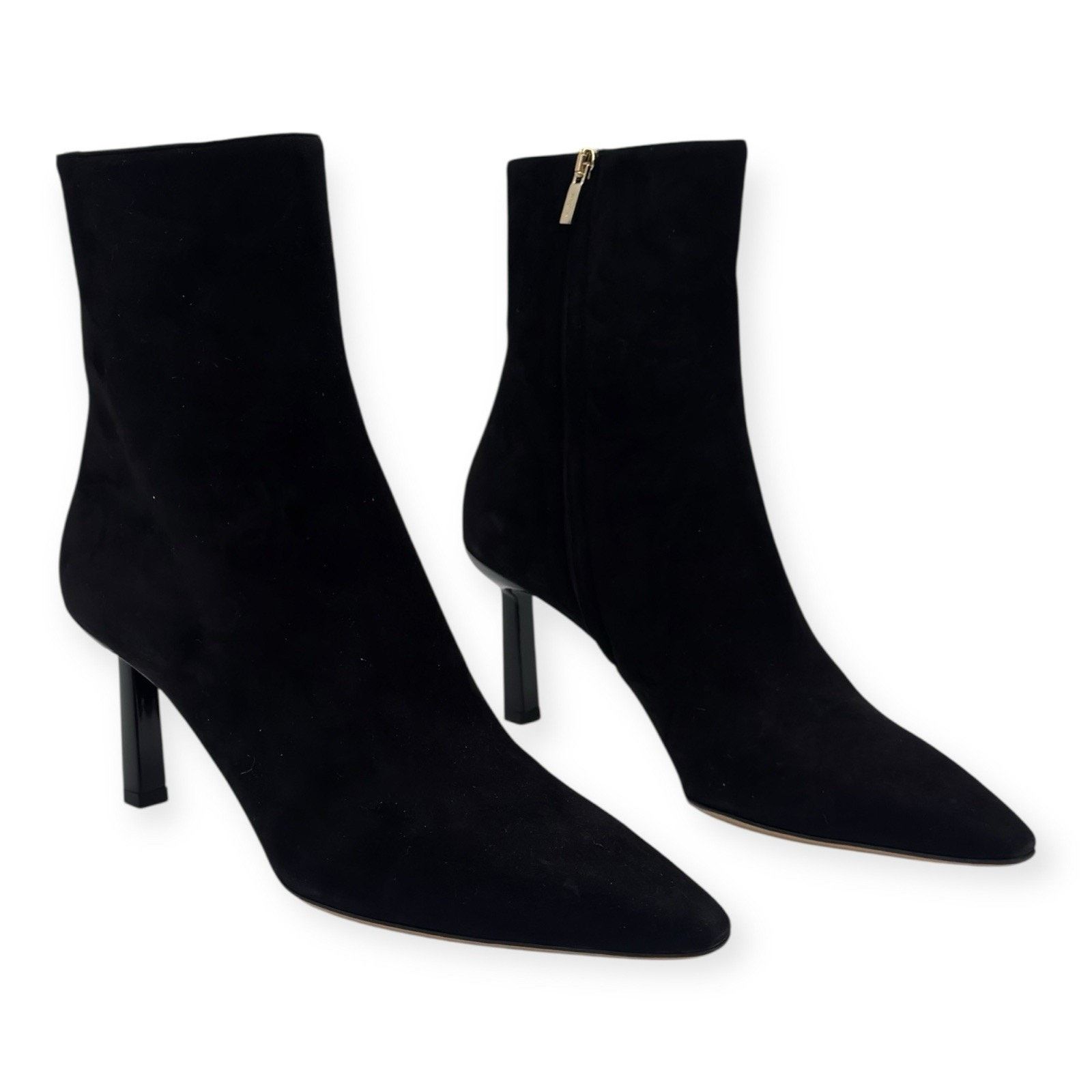 Salvatore Ferragamo Black Suede Janna 70 Sculpted Heel Leather Heeled Boots 9.5 Size US 9.5 / IT 39.5 - 7 Thumbnail