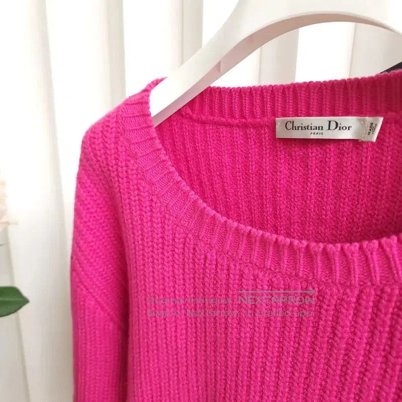 Dior Dior Pink Wool Long Sleeve Pullover Sweater . Size S / US 4 / IT 40 - 5 Thumbnail