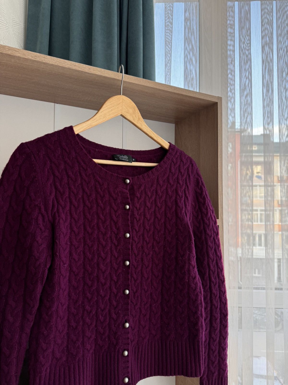 Dale Of Norway × Vintage Vintage Modissa Purple Cable Knit Scotland Cashemere Cardiga Size M / US 6-8 / IT 42-44 - 7 Thumbnail