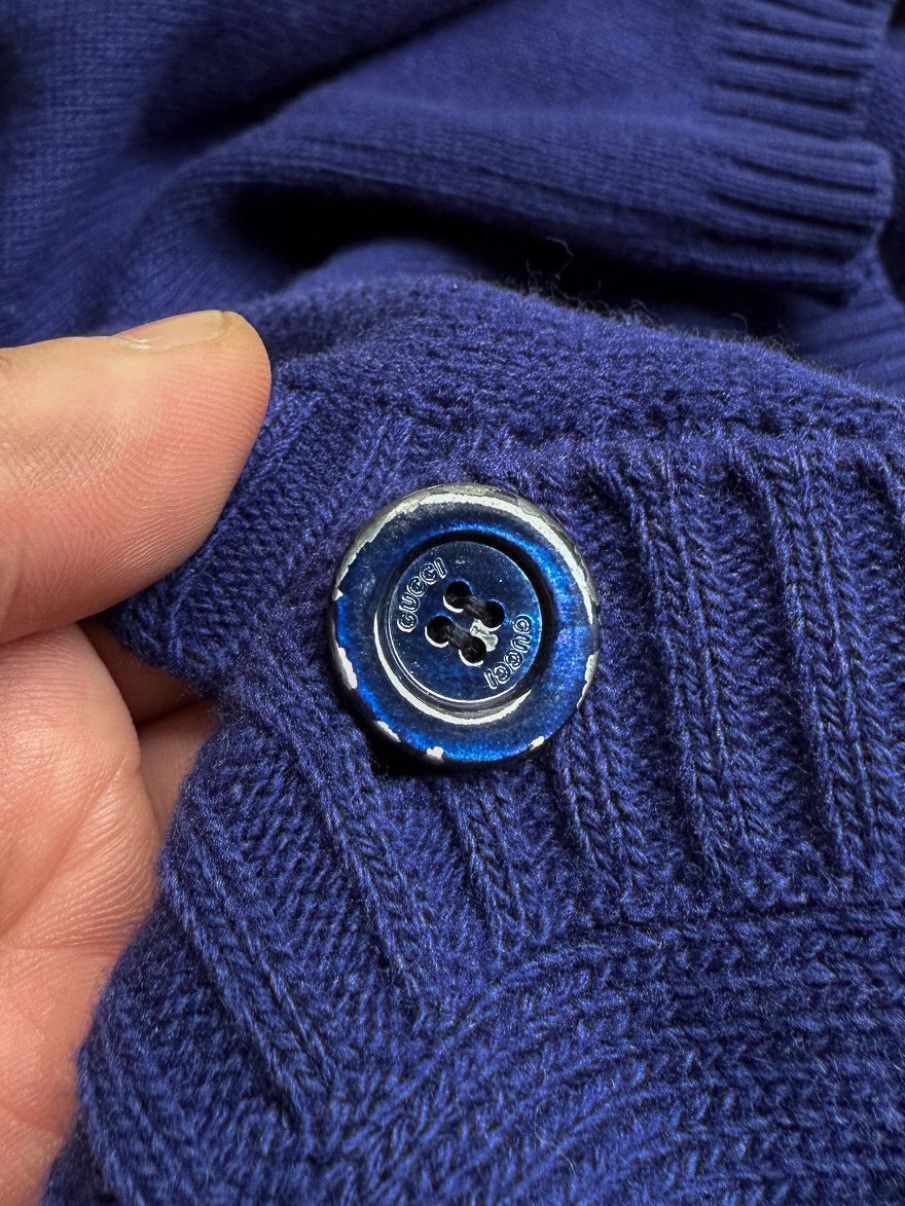 Gucci Gucci Blue GG Embroidery Wool Cardigan Sweater - SMALL Size S / US 4 / IT 40 - 10 Thumbnail