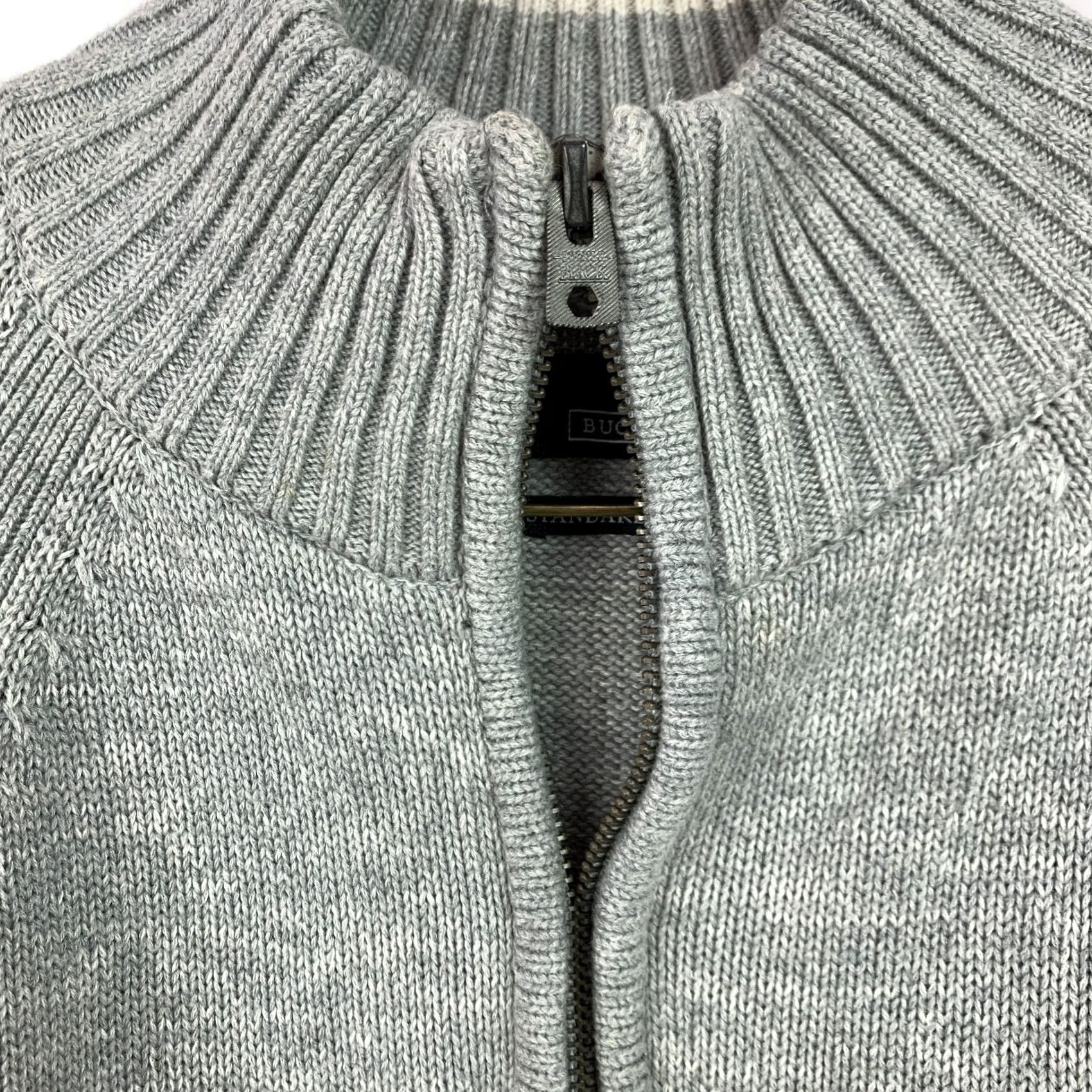 Vintage Buckle Sweater Gray Quarter Zip Medium Size US M / EU 48-50 / 2 - 3 Thumbnail