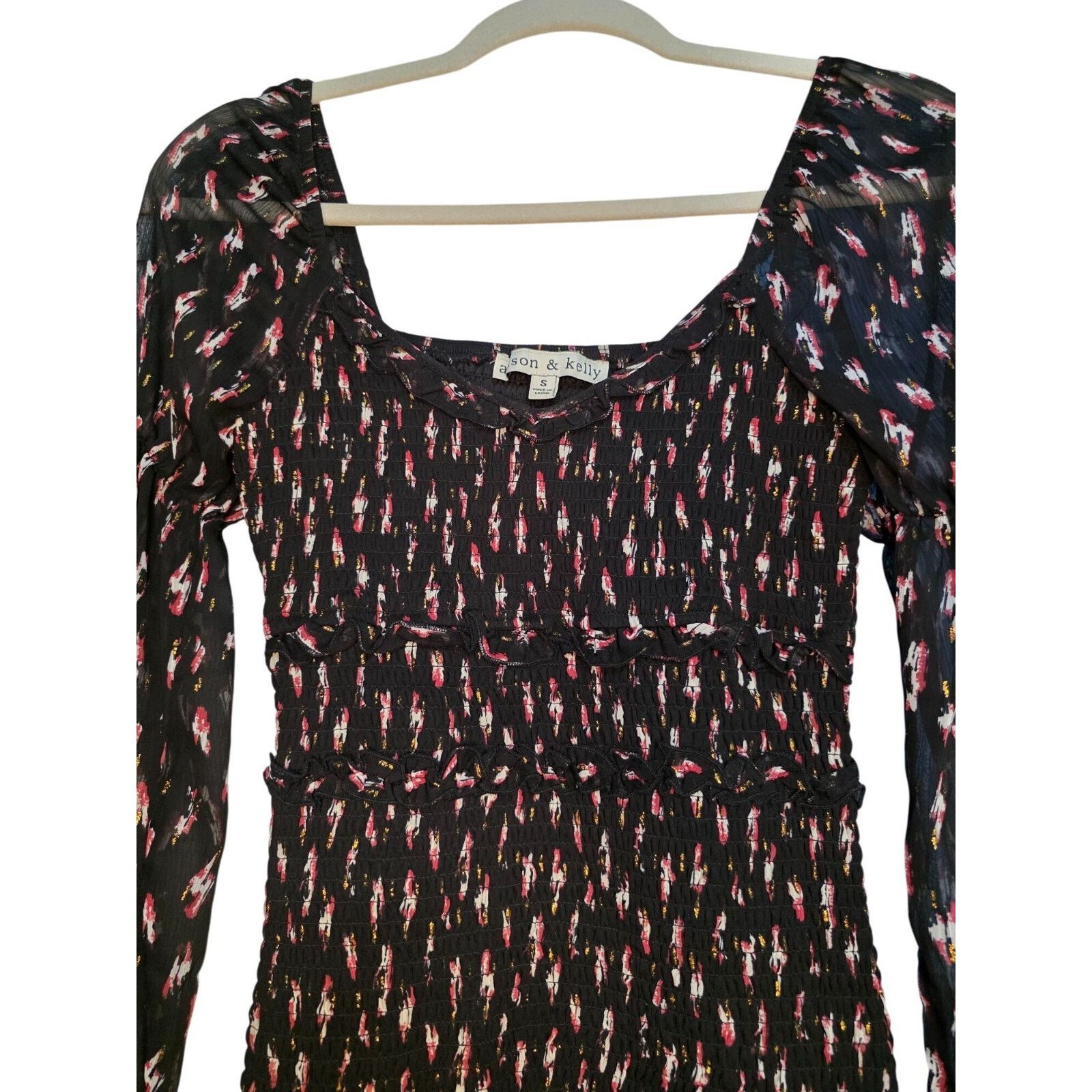 & Other Stories Allison & Kelly Womens Small Floral Long Sleeve Mini Dress Size S / US 4 / IT 40 - 7 Thumbnail