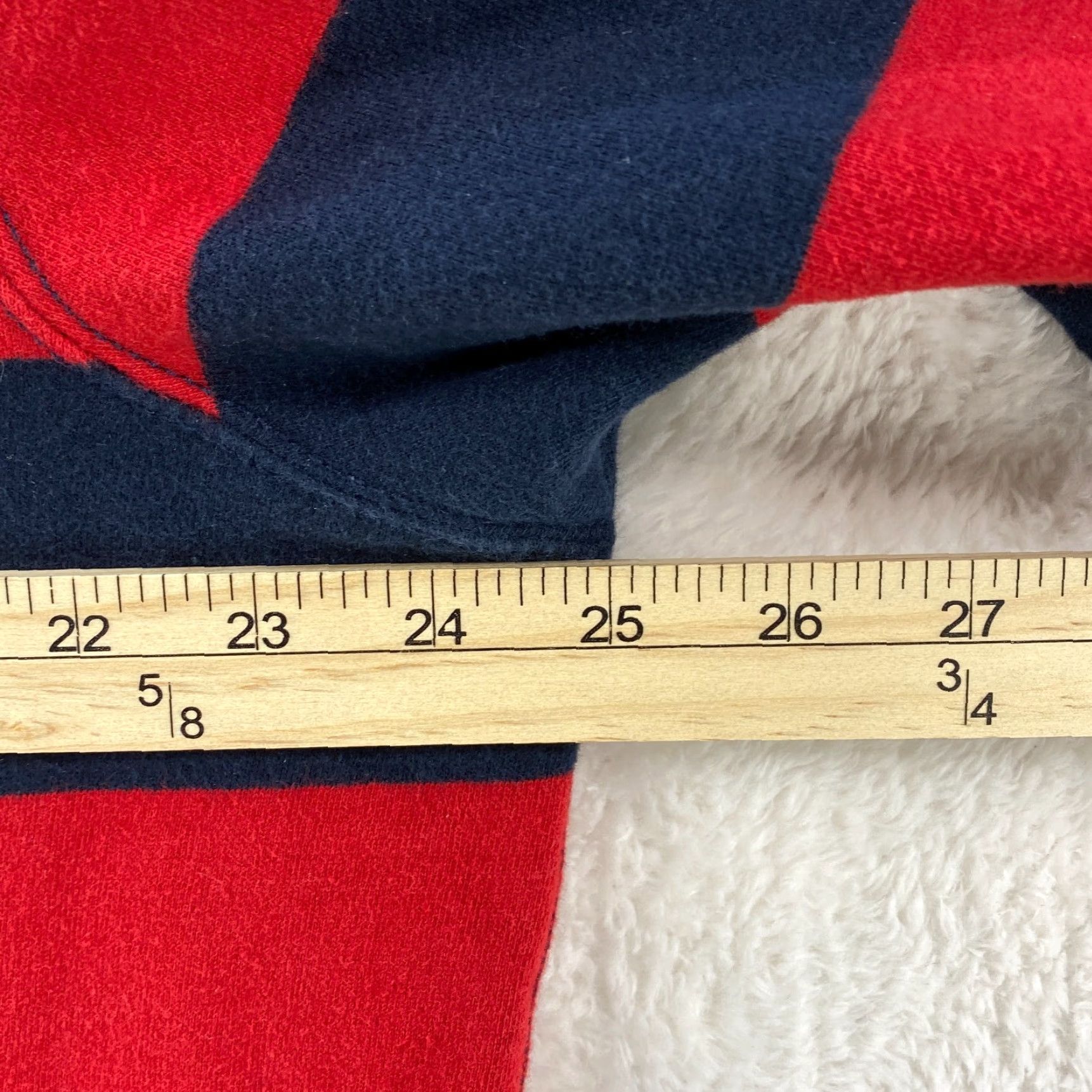 Polo Ralph Lauren VINTAGE Polo Ralph Lauren Rugby Hoodie Sweatshirt Mens Large Red Blue Striped Size US L / EU 52-54 / 3 - 6 Thumbnail