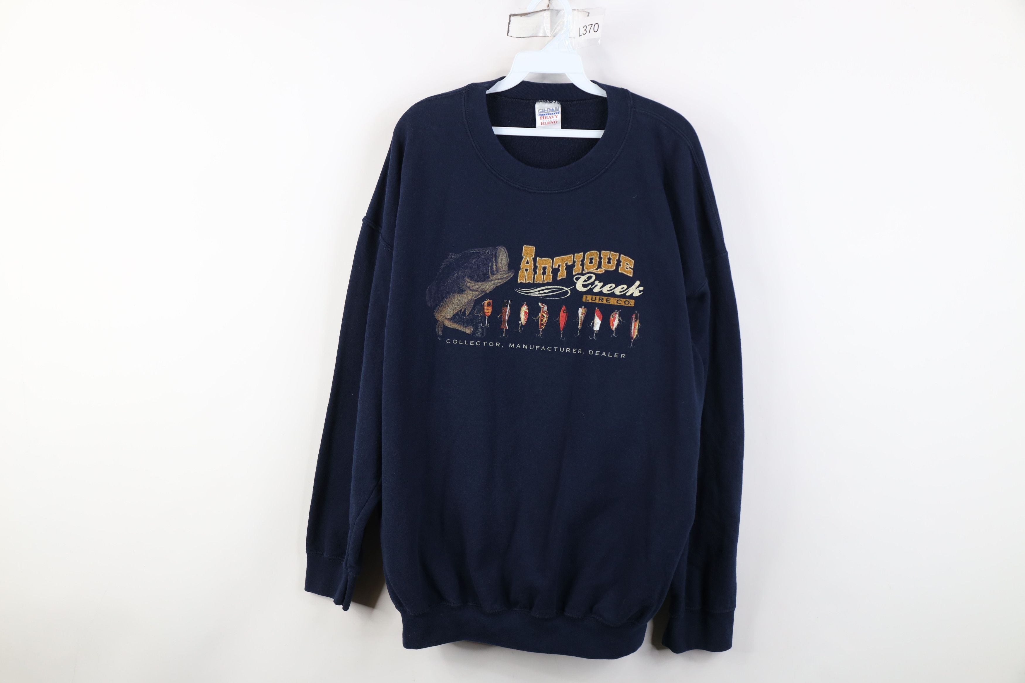 Vintage 90s Y2K Streetwear Fishing Lure Sweatshirt Blue