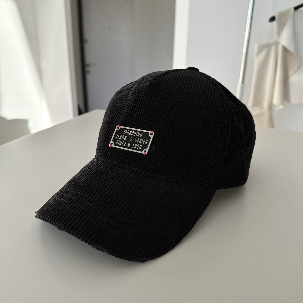 Moschino Vintage Moschino Corduroy Black Cap 90’s Size ONE SIZE - 1 Thumbnail