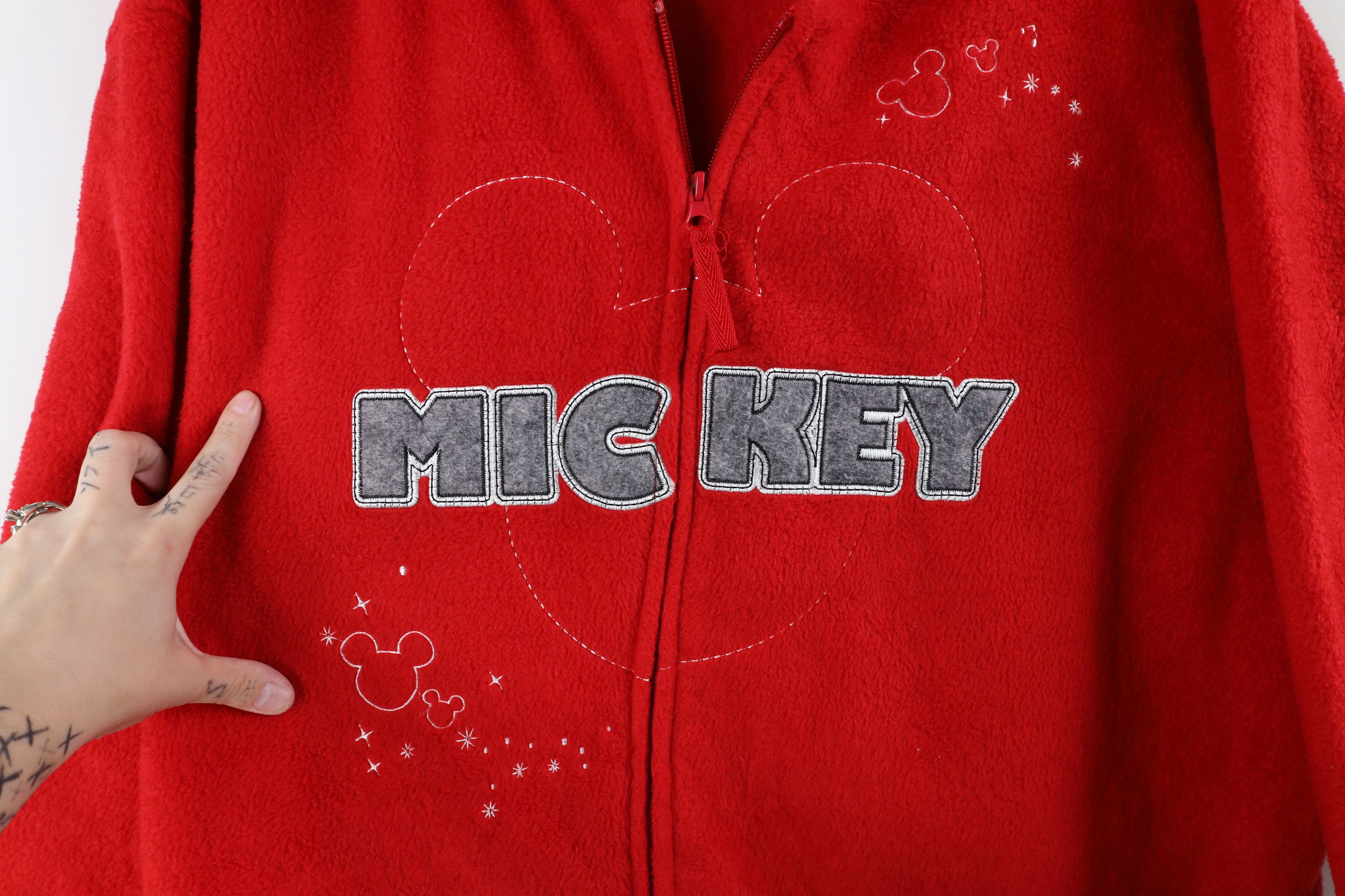 Disney Vintage Y2K Disney Mickey Mouse Full Zip Fleece Hoodie Red Size 3XL / US 20-22 - 4 Thumbnail