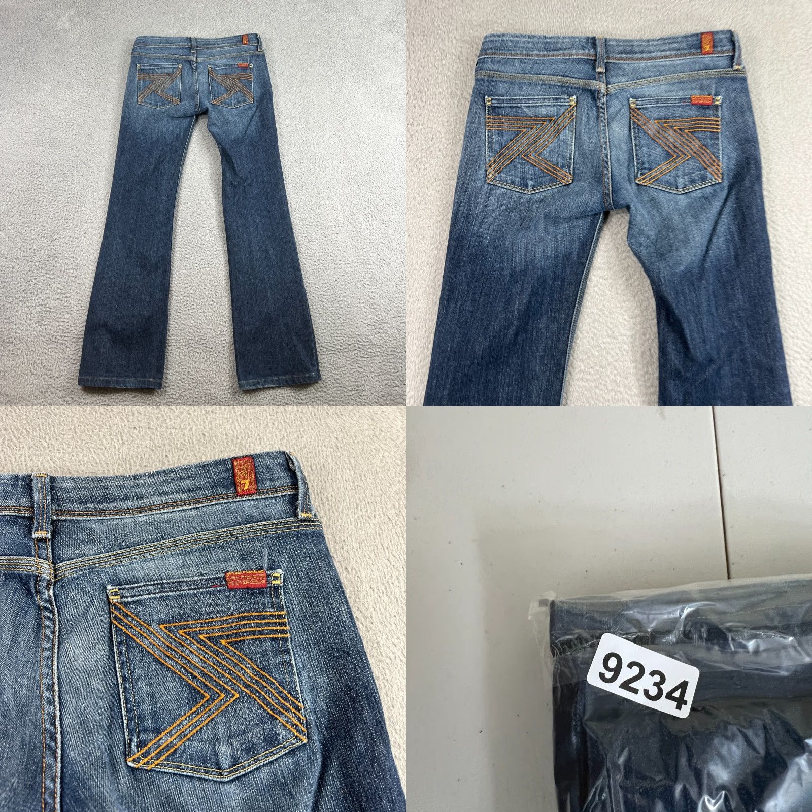 7 For All Mankind 7 For All Mankind Womens Flynt Flare Jeans Size 28 Denim Blue HEMMED 31 Inseam Regular Rise 5-Pocket Size 28" / US 6 / IT 42 - 10 Thumbnail